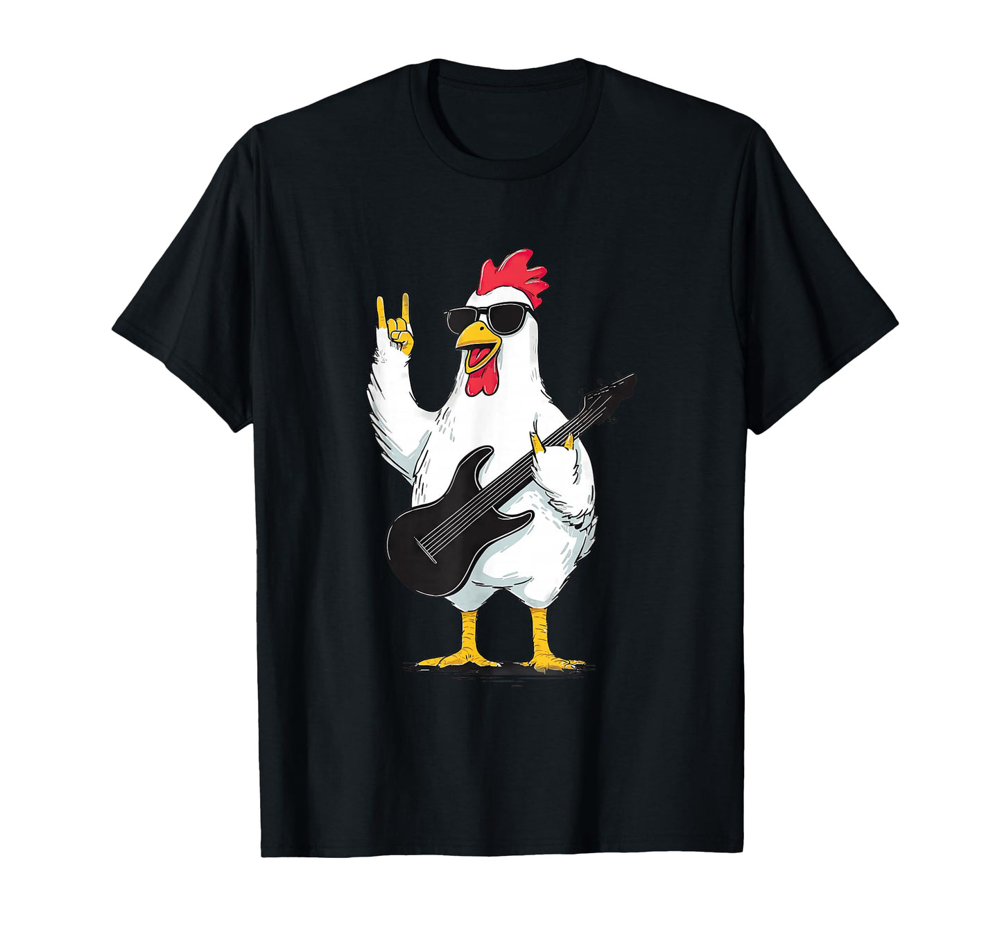 Rock Chicken Funny Animal Guitarist T-Shirt - Streetwear Style for Adults - T-Shirt, Sweatshirt, Hoodie