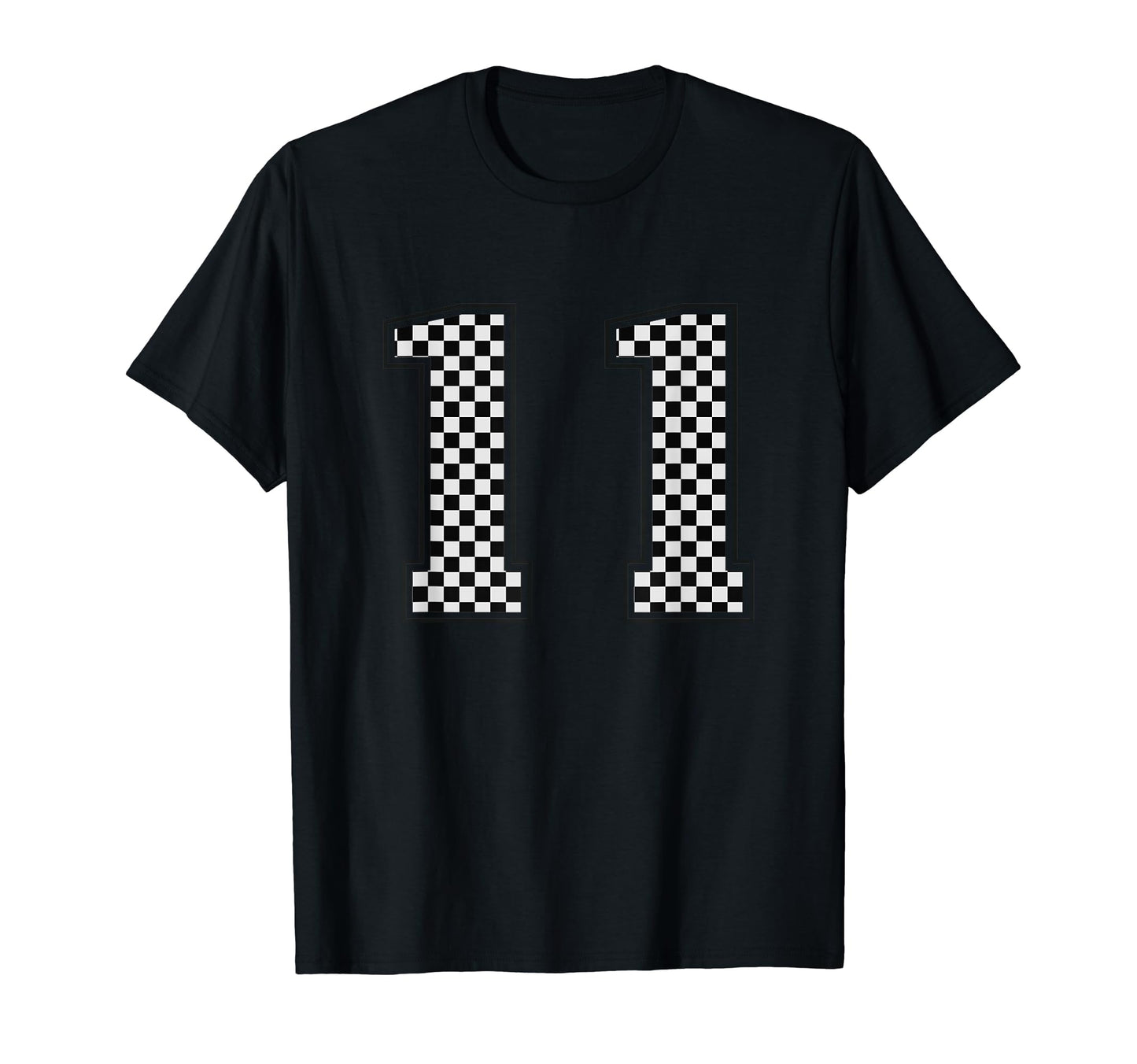 Number 11 Checkered Number T-Shirt - Novelty Apparel Men Women - T-Shirt, Sweatshirt, Hoodie