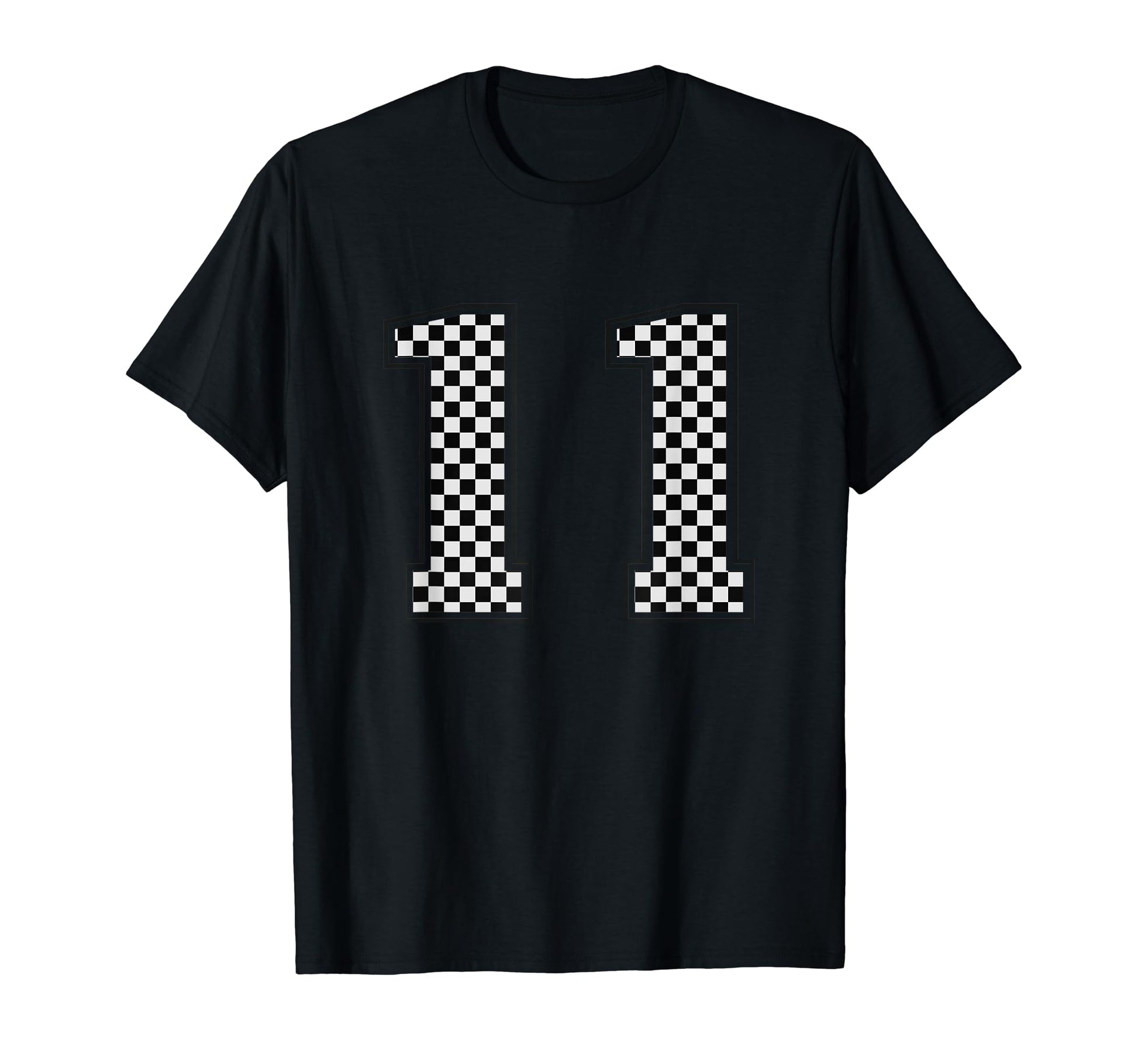 Number 11 Checkered Number T-Shirt - Novelty Apparel Men Women - T-Shirt, Sweatshirt, Hoodie