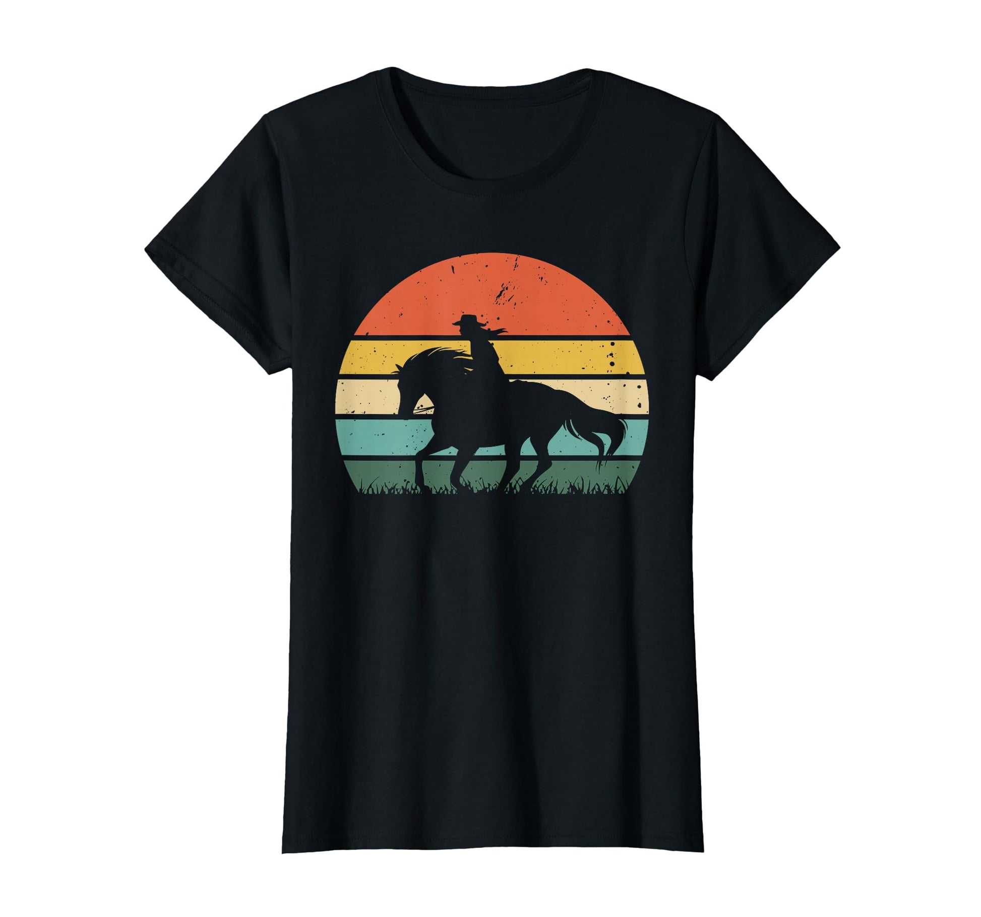 Cowgirl Riding Horse Sunset Western T-Shirt - Streetwear Style for Adults - T-Shirt, Sweatshirt, Hoodie