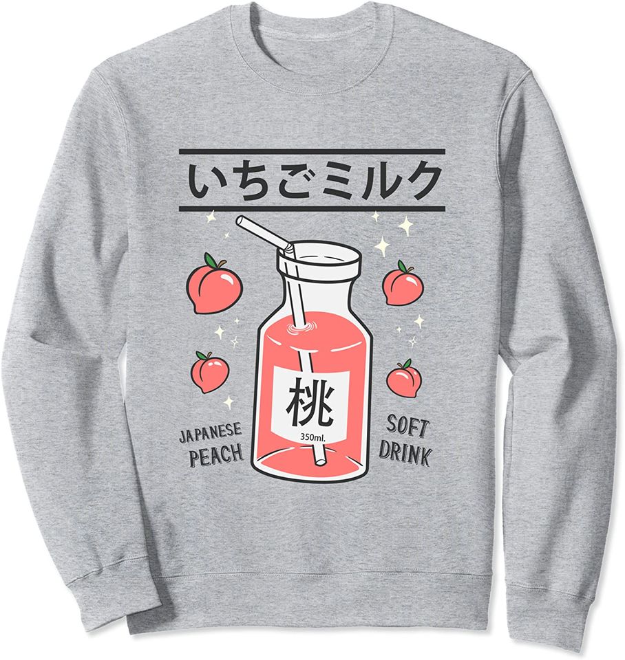 Japanese Peach Soft Drink aesthetic Strawberry milk - Adult & Kids T-Shirts, Sweatshirts & Hoodies apparel design preview 1