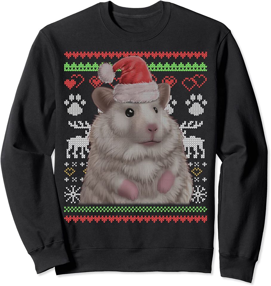Hamster Santa Claus Ugly Christmas Pattern X-Mas - Adult & Kids T-Shirts, Sweatshirts & Hoodies apparel design preview 1