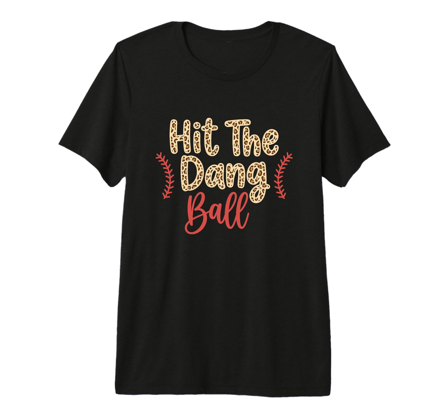 Hit Dang Ball Leopard Baseball Season T-Shirt - Trendy Graphic Unisex - T-Shirt, Sweatshirt, Hoodie