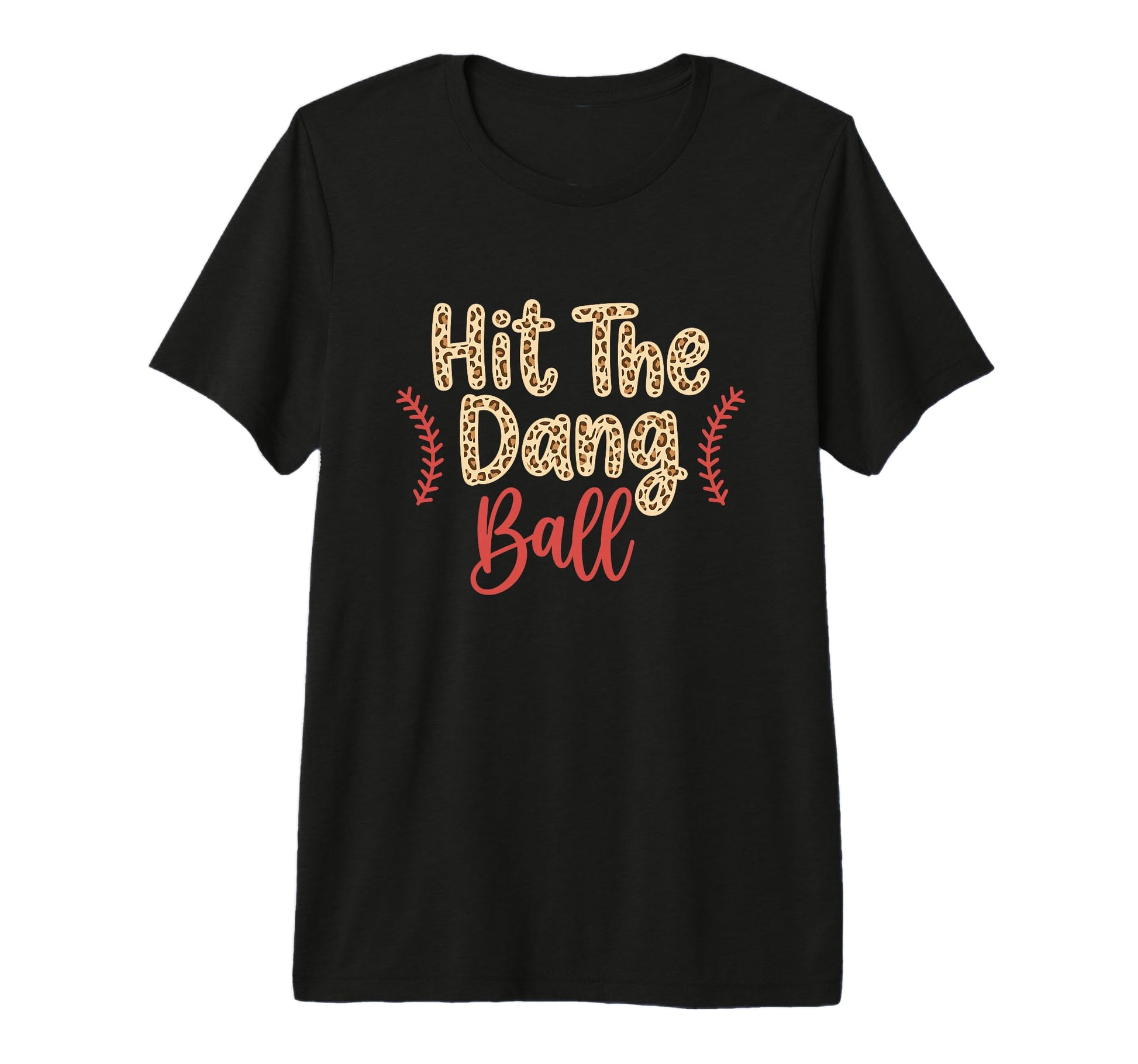 Hit Dang Ball Leopard Baseball Season T-Shirt - Trendy Graphic Unisex - T-Shirt, Sweatshirt, Hoodie