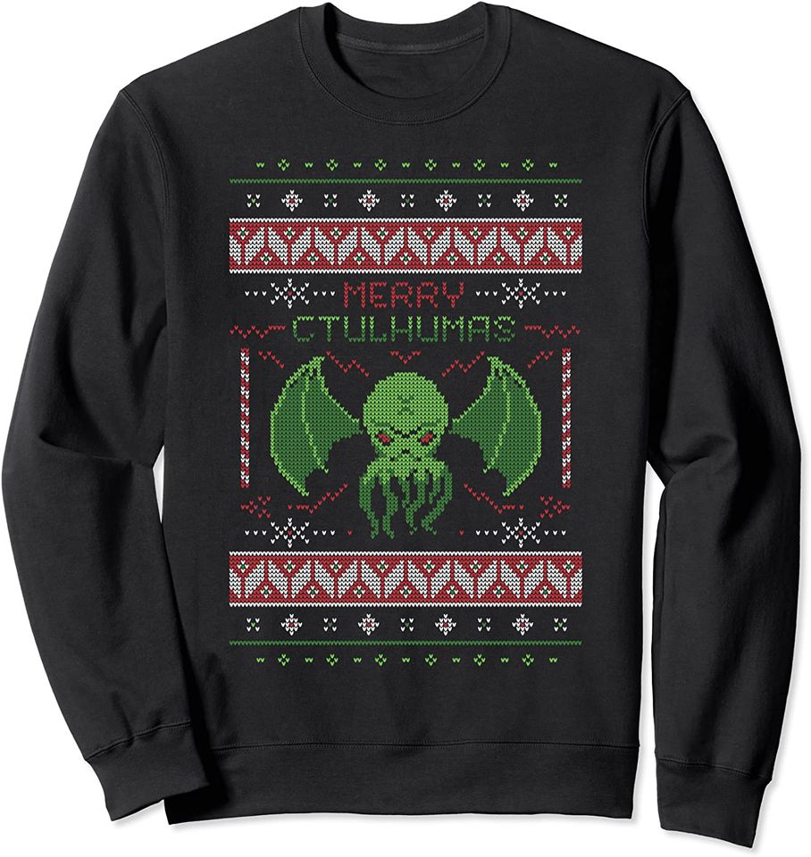 Merry Cthulhumas! Ugly Christmas Sweater Cthulhu - Adult & Kids T-Shirts, Sweatshirts & Hoodies apparel design preview 1