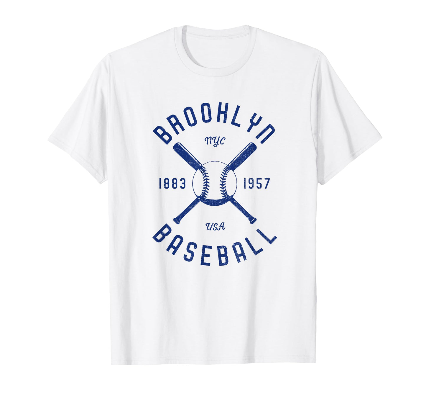 Brooklyn Baseball Distressed Nyc T-Shirt - Custom Art Print Men Women - T-Shirt, Sweatshirt, Hoodie