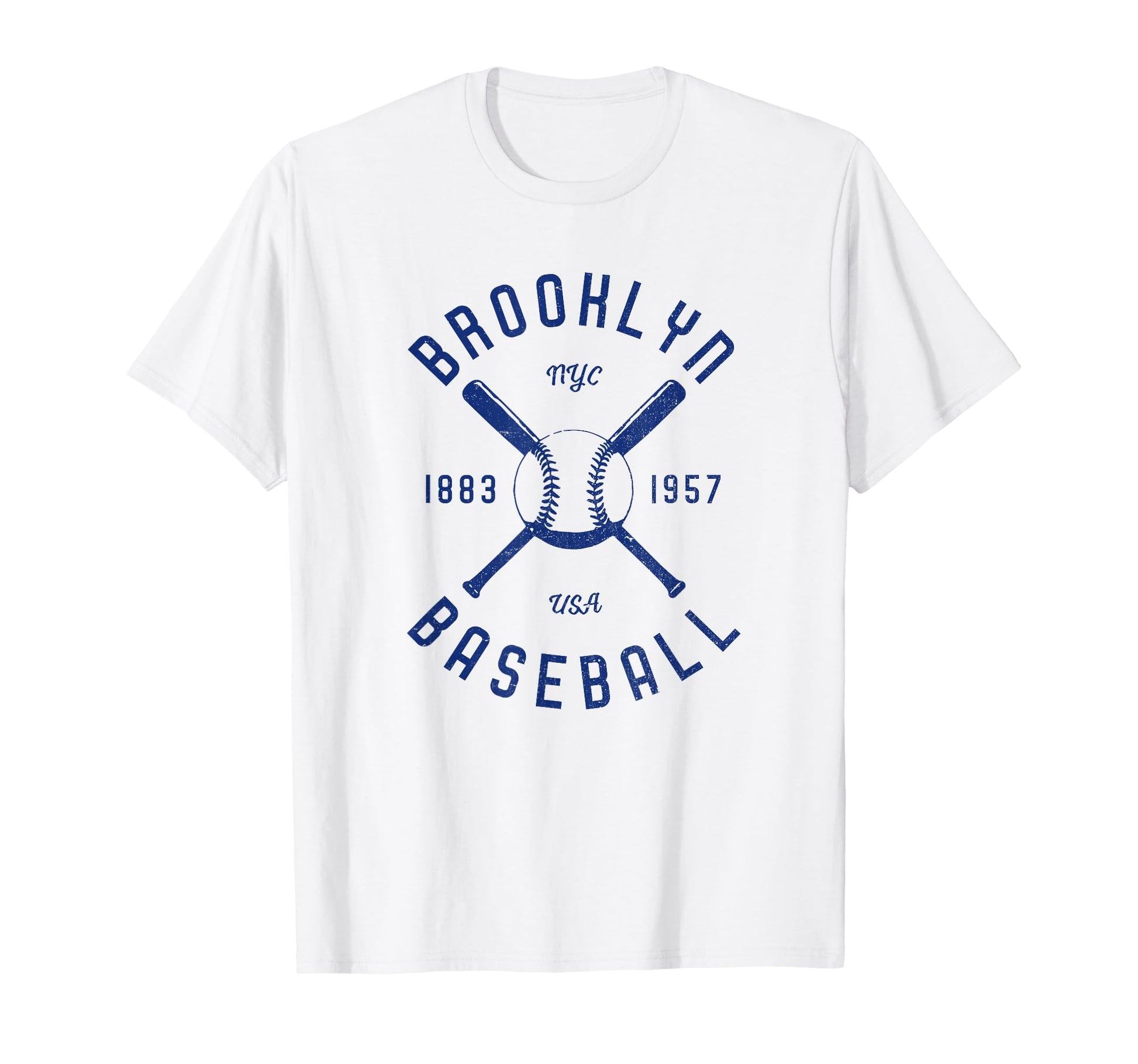Brooklyn Baseball Distressed Nyc T-Shirt - Custom Art Print Men Women - T-Shirt, Sweatshirt, Hoodie
