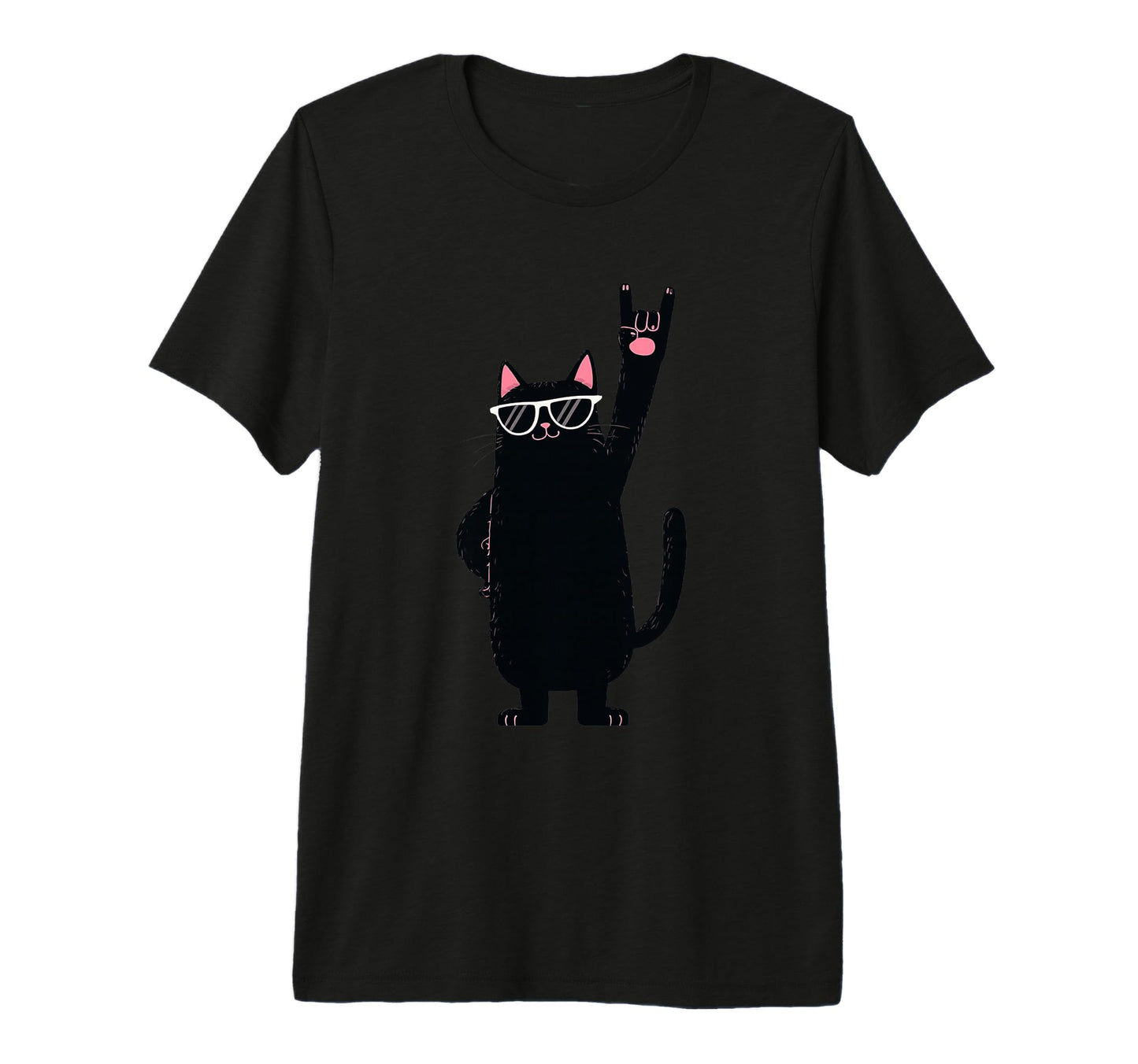 Cat Black Cat Rock Sunglasses Tri T-Shirt - Novelty Apparel for Adults - T-Shirt, Sweatshirt, Hoodie