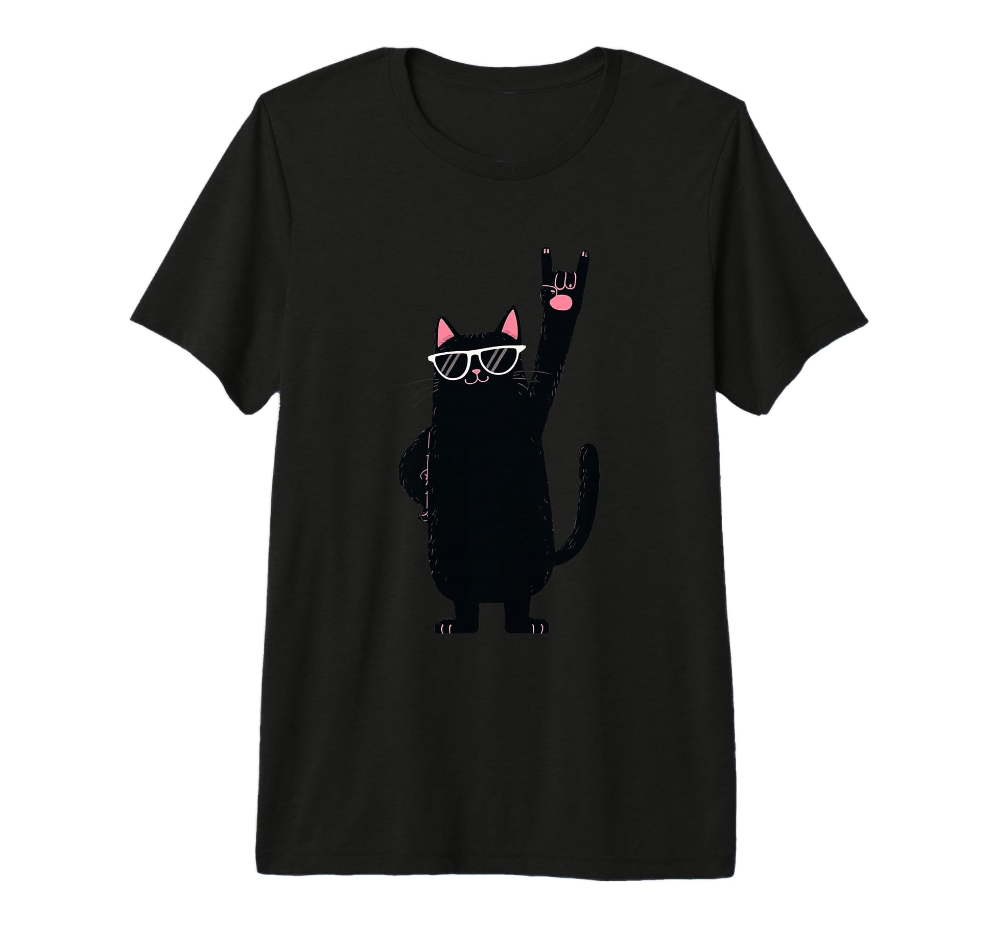 Cat Black Cat Rock Sunglasses Tri T-Shirt - Novelty Apparel for Adults - T-Shirt, Sweatshirt, Hoodie