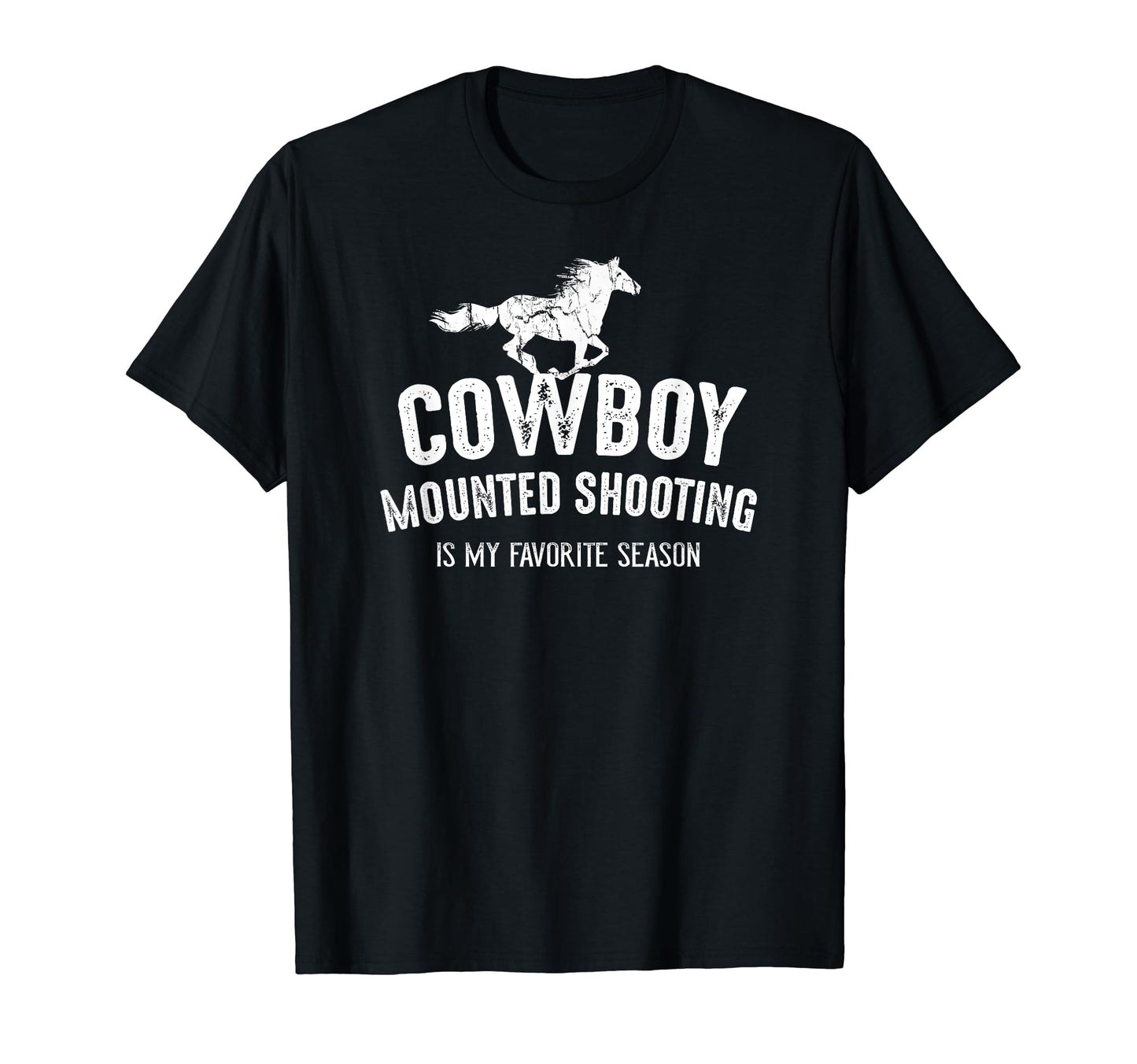 Distressed Cowboy Mounted Shooting T-Shirt - Casual Everyday Wear Unisex - T-Shirt, Sweatshirt, Hoodie