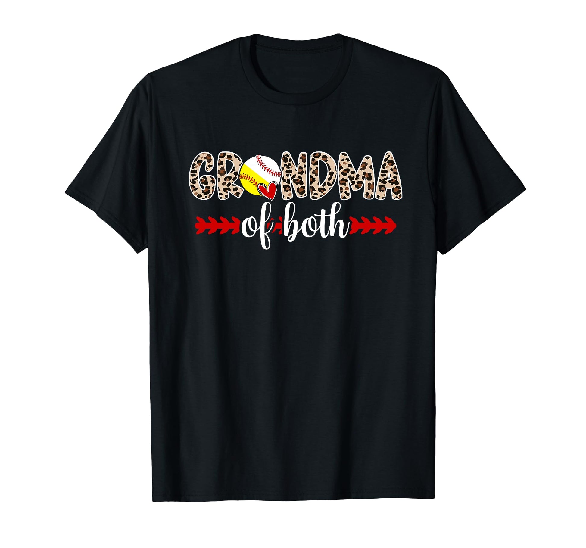 Grandma Both Leopard Baseball T-Shirt - Custom Art Print for Adults - T-Shirt, Sweatshirt, Hoodie