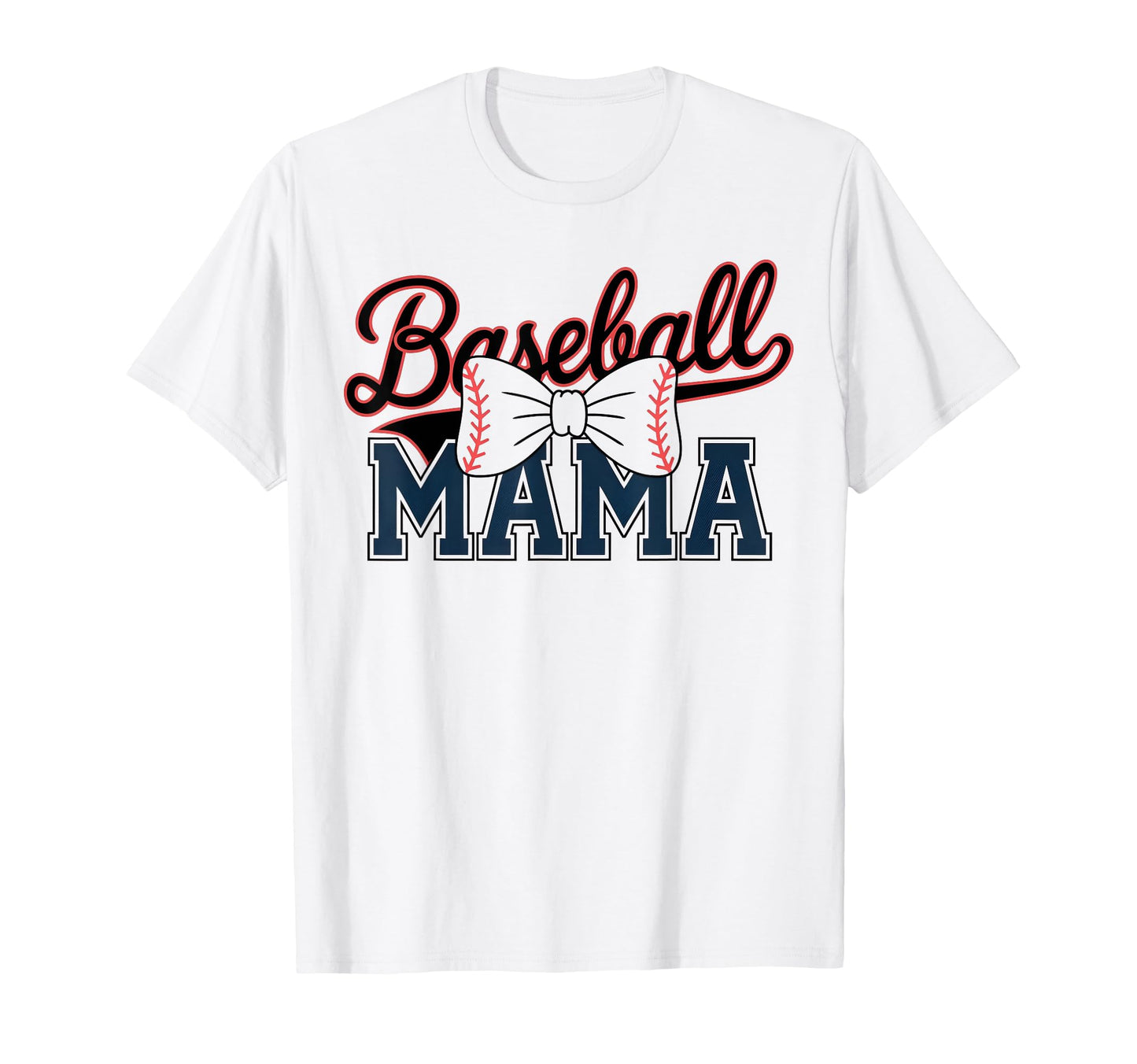 Baseball Mama Coquette Bow Baseball T-Shirt - Custom Art Print for Adults - T-Shirt, Sweatshirt, Hoodie