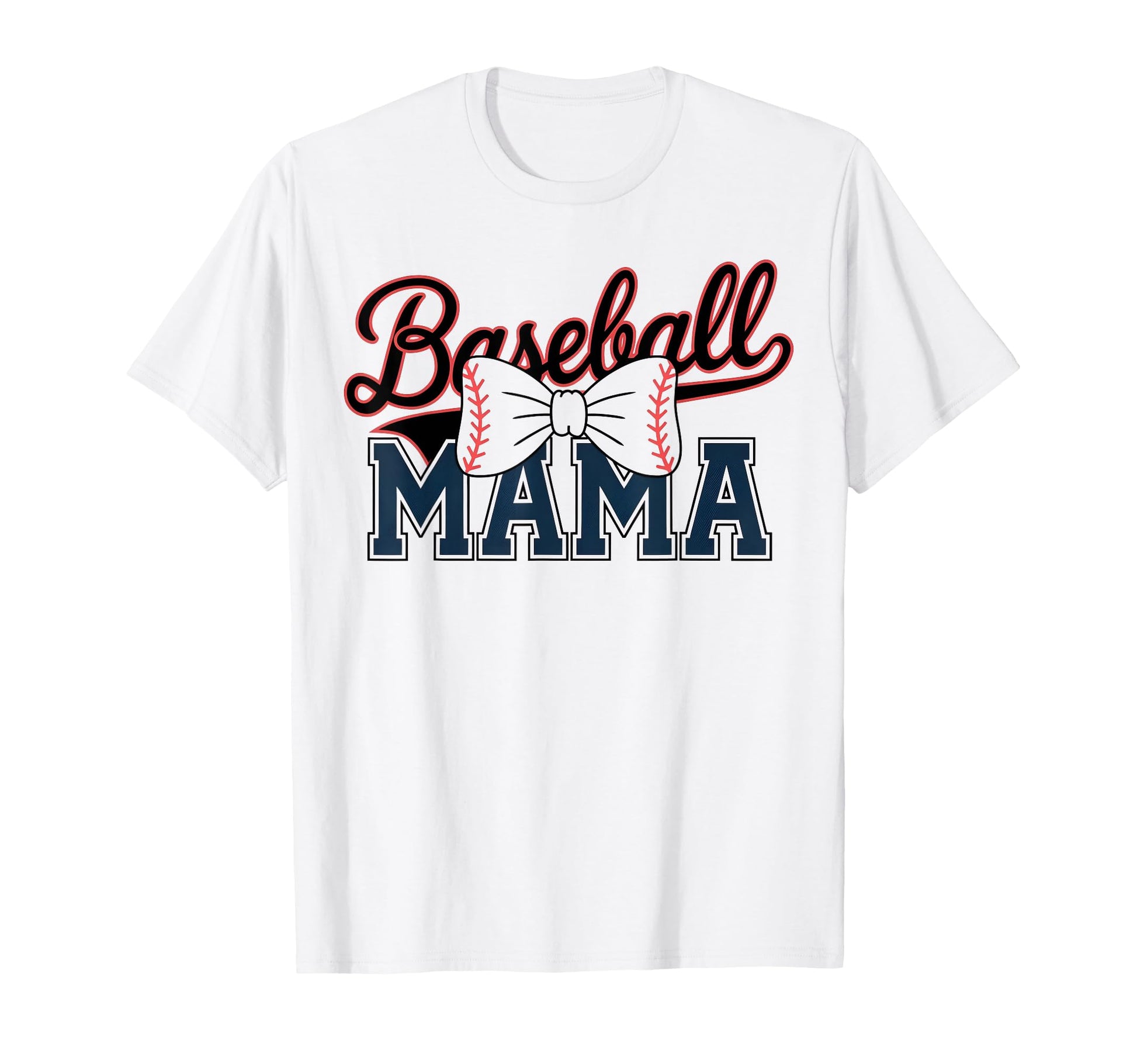 Baseball Mama Coquette Bow Baseball T-Shirt - Custom Art Print for Adults - T-Shirt, Sweatshirt, Hoodie