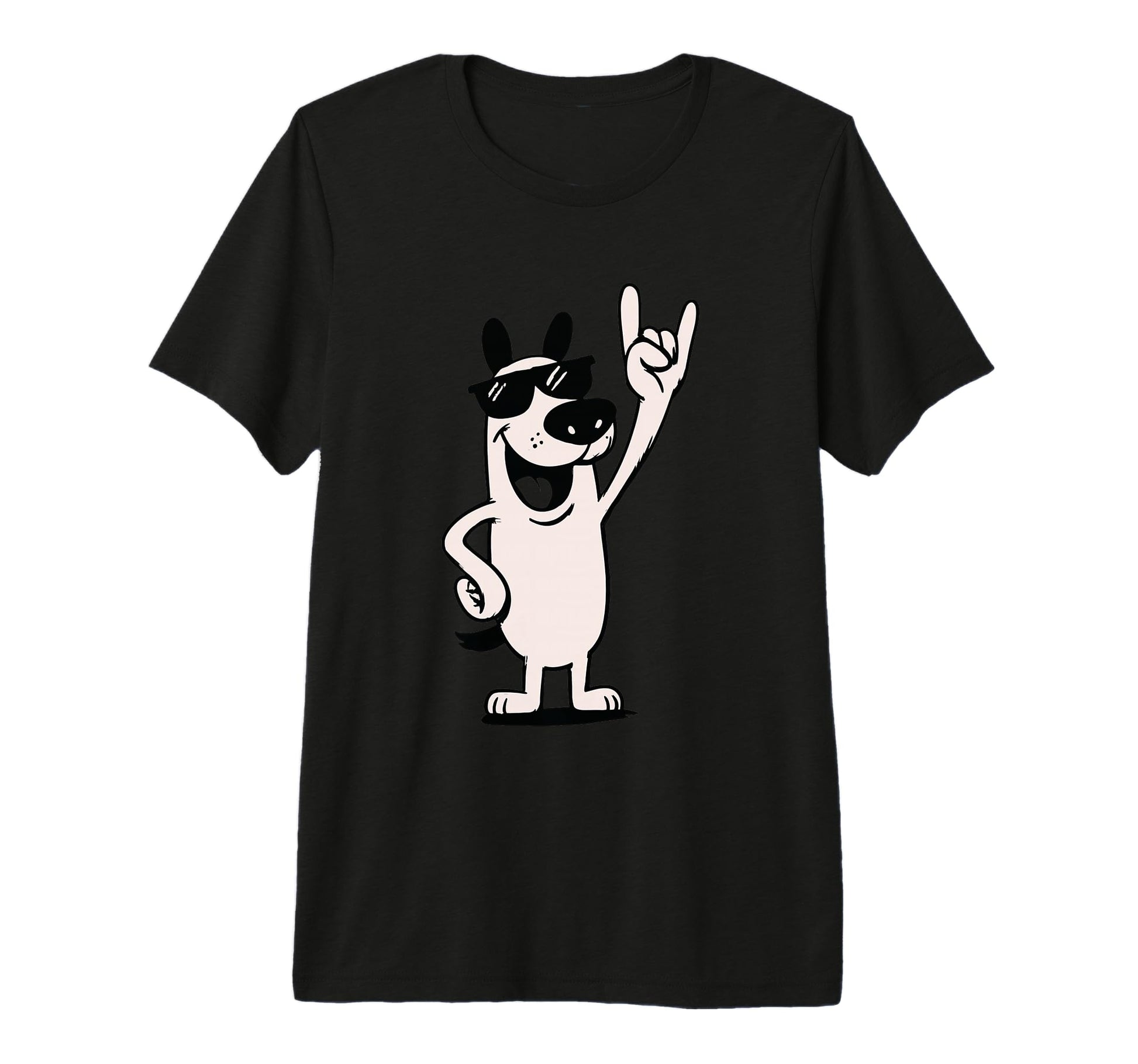 Dog Sunglasses Rock Hand Sign Punk T-Shirt - Aesthetic Graphic for Adults - T-Shirt, Sweatshirt, Hoodie