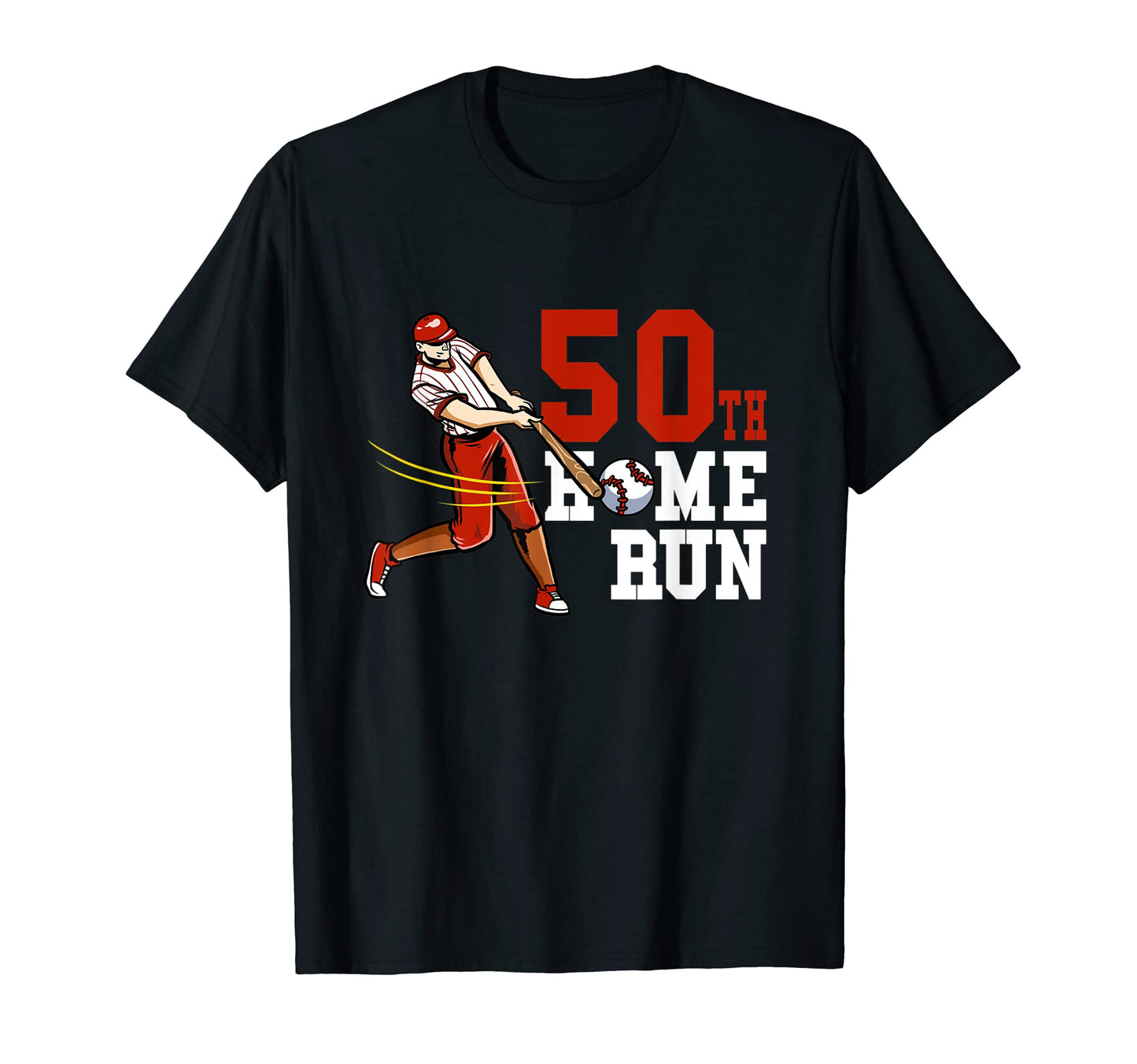 Mens 50Th Homerun Baseball Birthday T-Shirt - Minimalist Print for Adults - T-Shirt, Sweatshirt, Hoodie