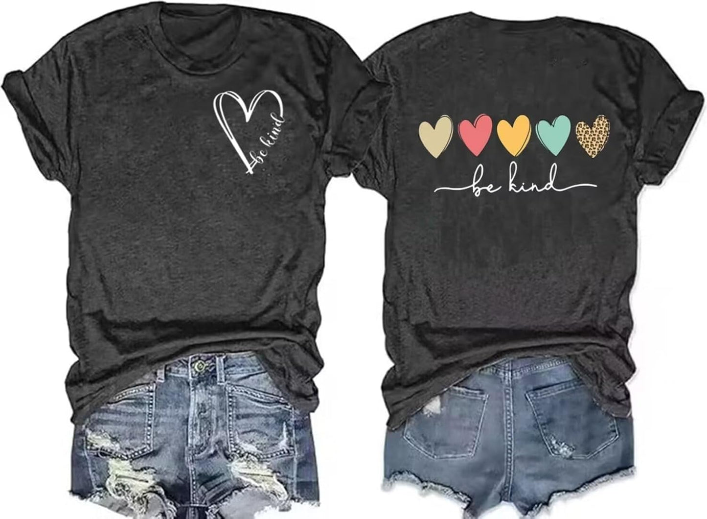 Be Kind Women Heart Leopard Printed Teacher Cute - Adult & Kids T-Shirts, Sweatshirts & Hoodies apparel design preview 1