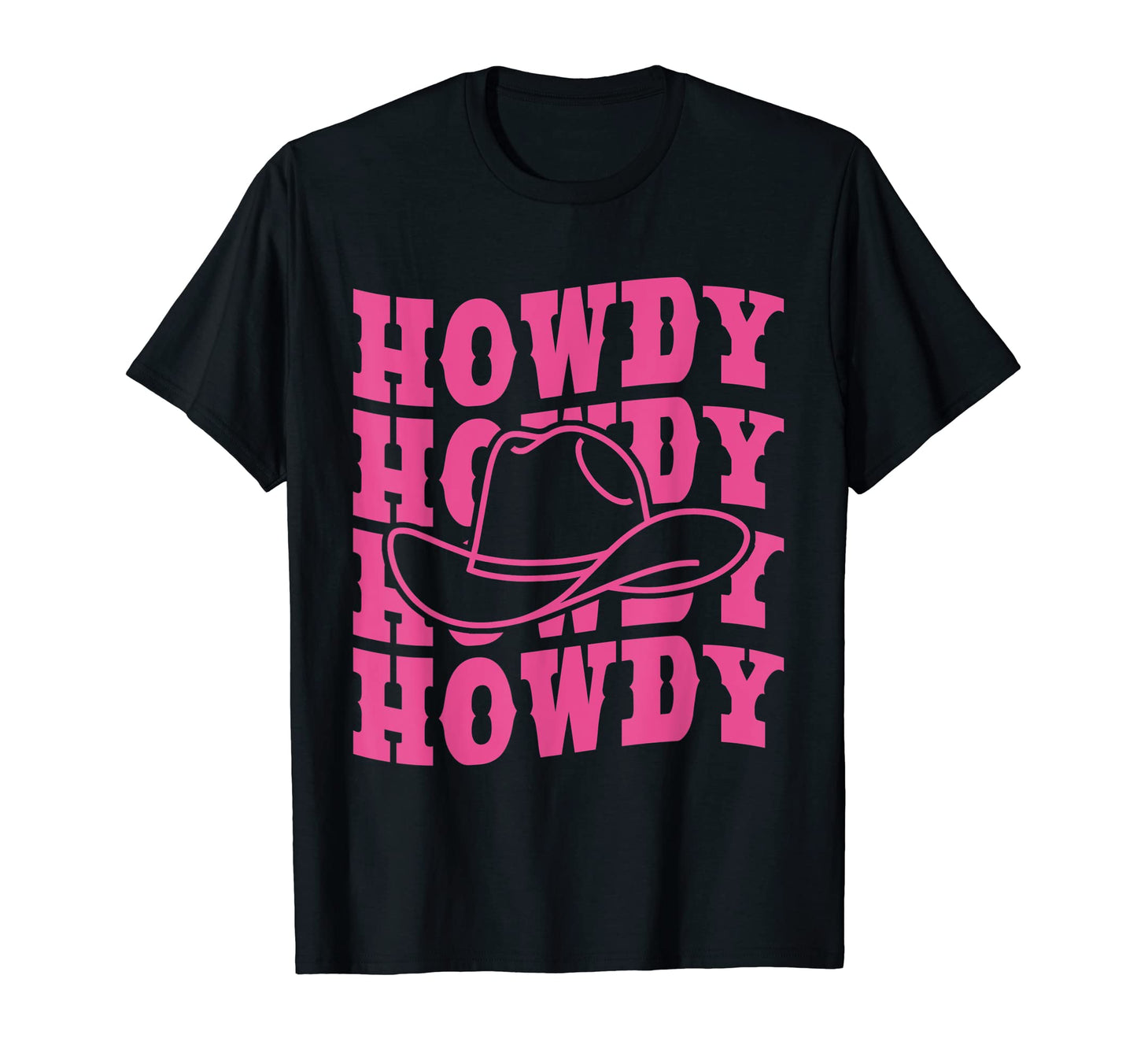 Rodeo White Howdy Western Cowboy Hat T-Shirt - Graphic Print for Adults - T-Shirt, Sweatshirt, Hoodie