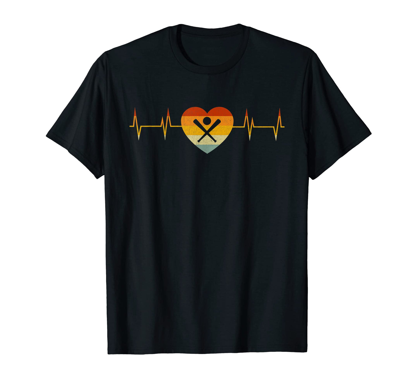 Love Baseball Heartbeat Baseball T-Shirt - Fun Novelty Design Men Women - T-Shirt, Sweatshirt, Hoodie