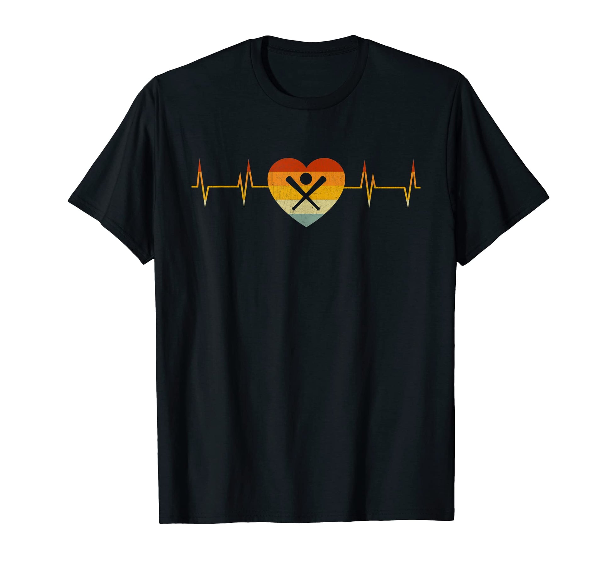 Love Baseball Heartbeat Baseball T-Shirt - Fun Novelty Design Men Women - T-Shirt, Sweatshirt, Hoodie