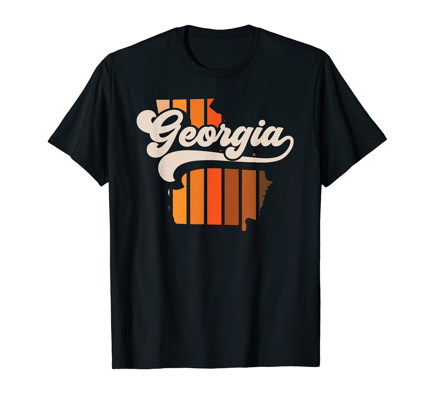 Georgia 70S Stripe State Silhouette T-Shirt - Graphic Print Unisex - T-Shirt, Sweatshirt, Hoodie
