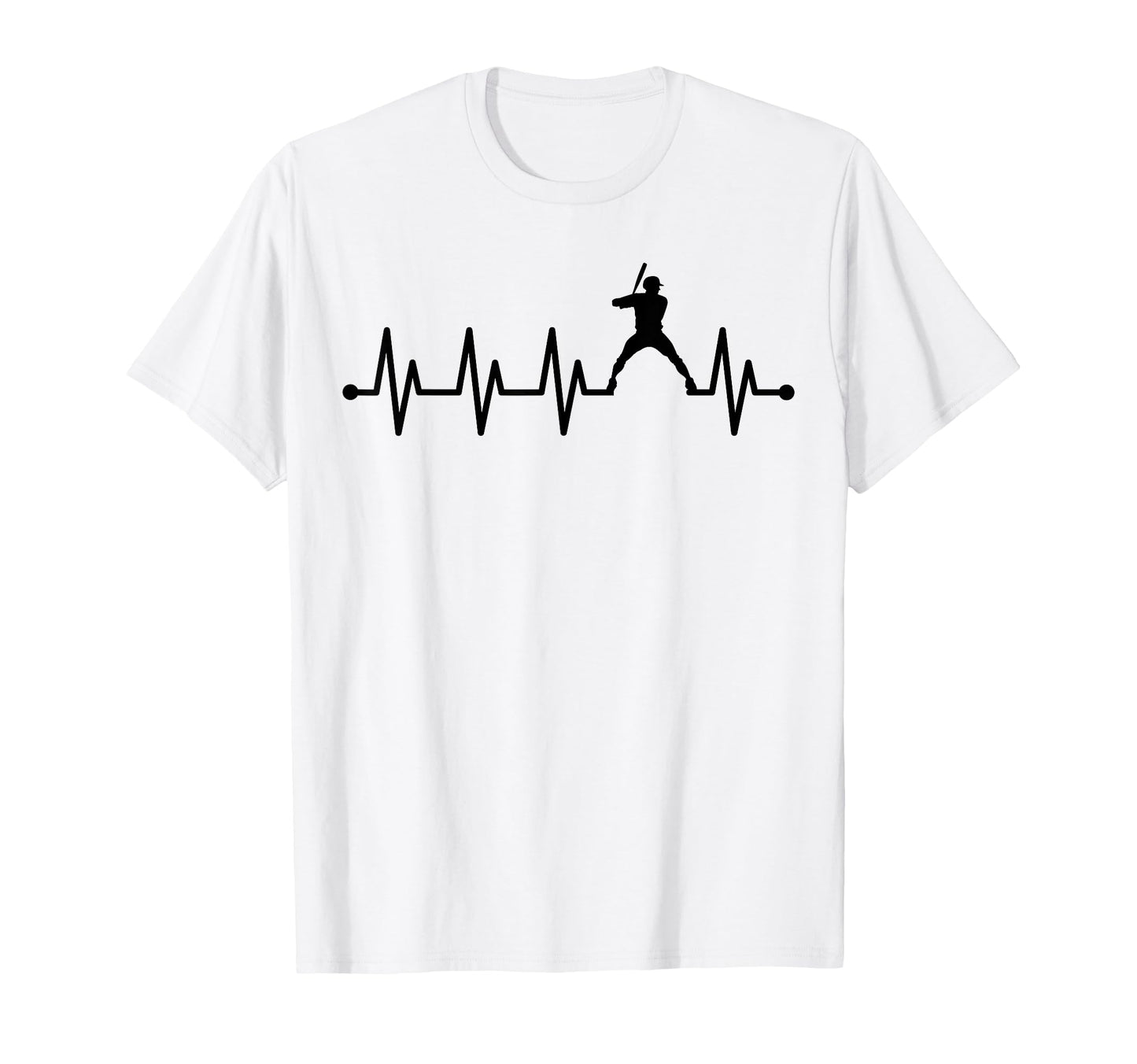 Baseball Batter Hitter Heartbeat Ecg T-Shirt - Streetwear Style for Adults - T-Shirt, Sweatshirt, Hoodie