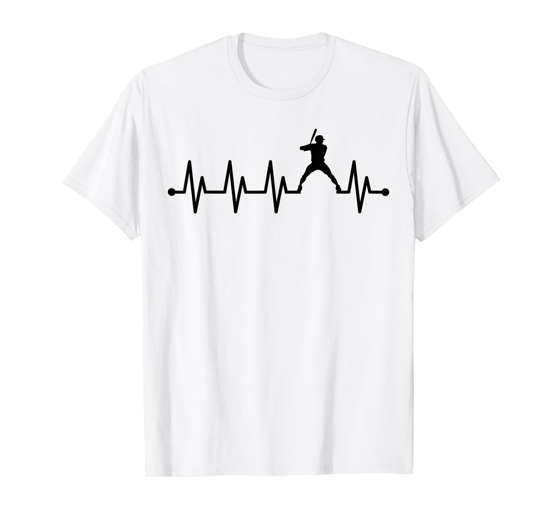 Baseball Batter Hitter Heartbeat Ecg T-Shirt - Streetwear Style for Adults - T-Shirt, Sweatshirt, Hoodie