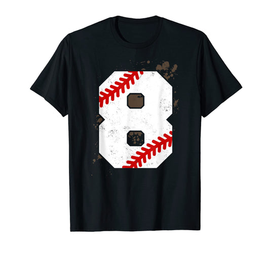 8Th Birthday Baseball 8 Years Old T-Shirt - Novelty Apparel Men Women - T-Shirt, Sweatshirt, Hoodie