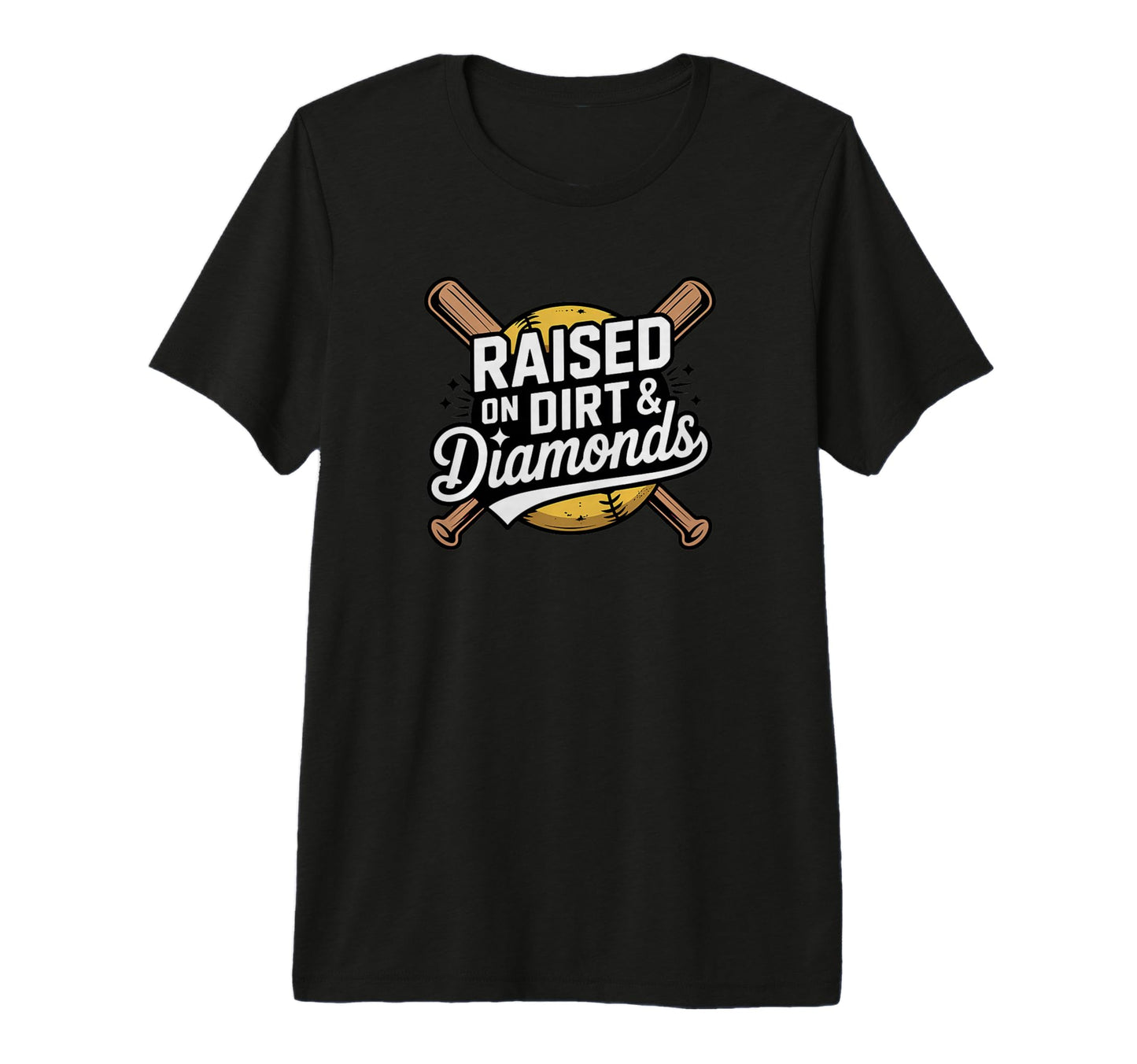 Raised Dirt And Diamonds Baseball T-Shirt - Aesthetic Graphic Men Women - T-Shirt, Sweatshirt, Hoodie