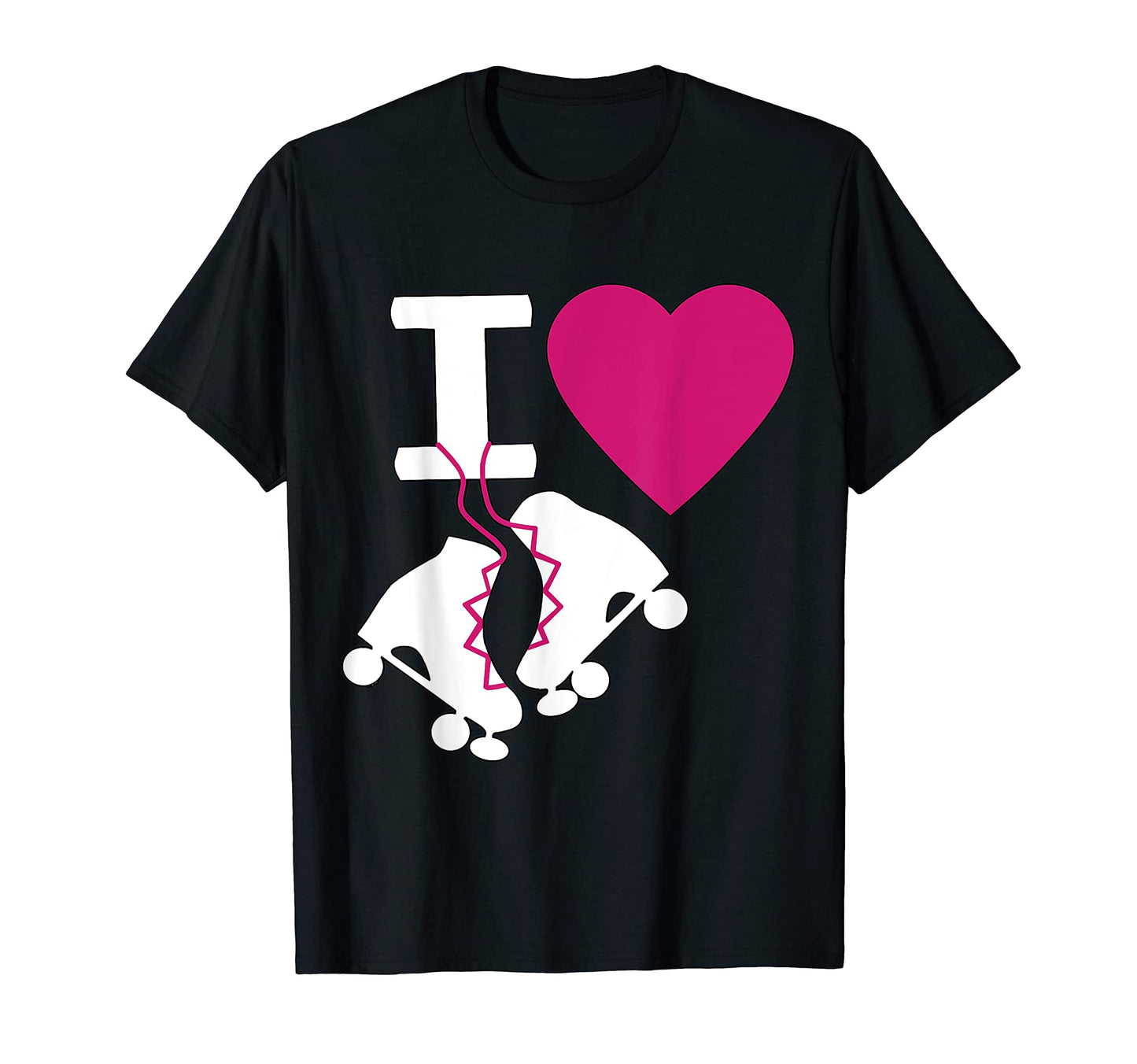 I Love Roller Skating Heart Icon Roller T-Shirt - Custom Art Print Unisex - T-Shirt, Sweatshirt, Hoodie