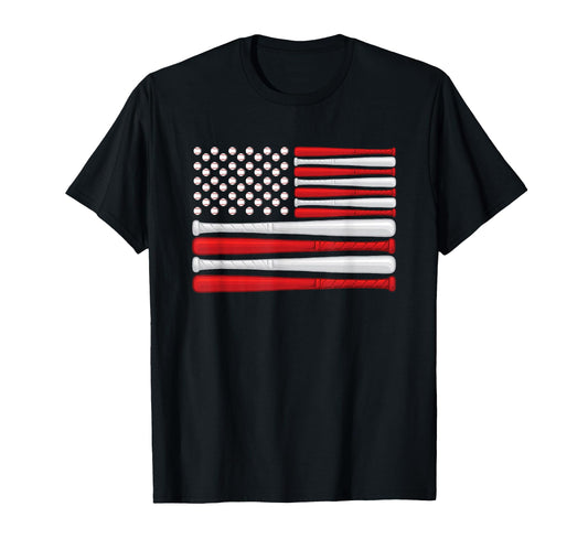 American Baseball Flag Baseball Flag T-Shirt - Custom Art Print for Adults - T-Shirt, Sweatshirt, Hoodie