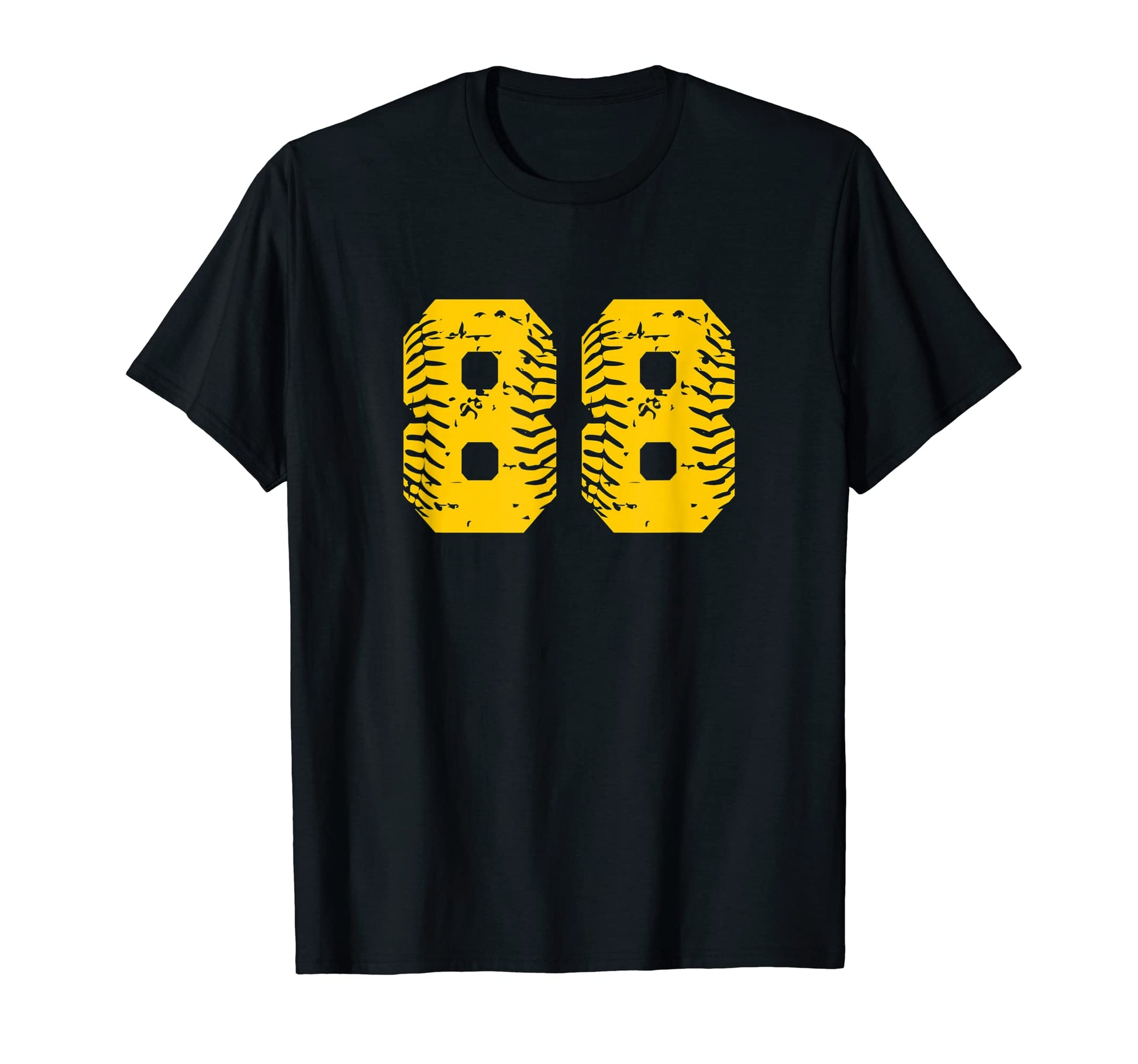 Baseball Softball Number 88 Yellow T-Shirt - Novelty Apparel for Adults - T-Shirt, Sweatshirt, Hoodie