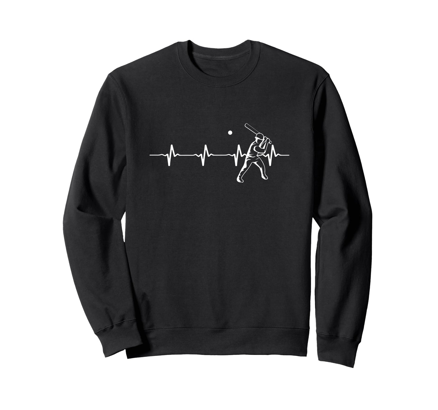 Baseball Heartbeat Baseball Sport Sweatshirt - Custom Art Print for Adults - T-Shirt, Sweatshirt, Hoodie