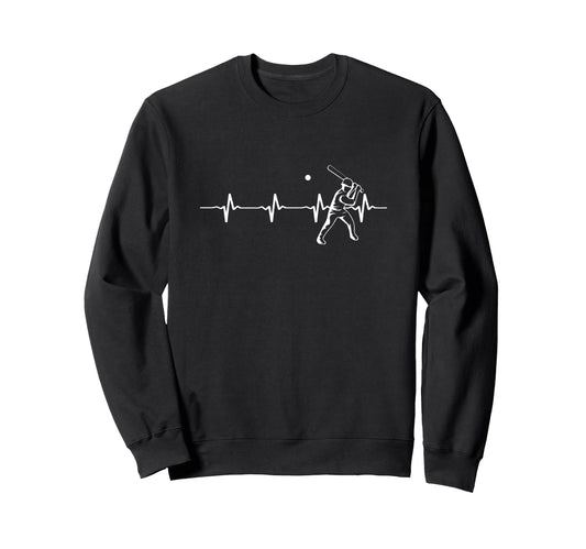 Baseball Heartbeat Baseball Sport Sweatshirt - Custom Art Print for Adults - T-Shirt, Sweatshirt, Hoodie