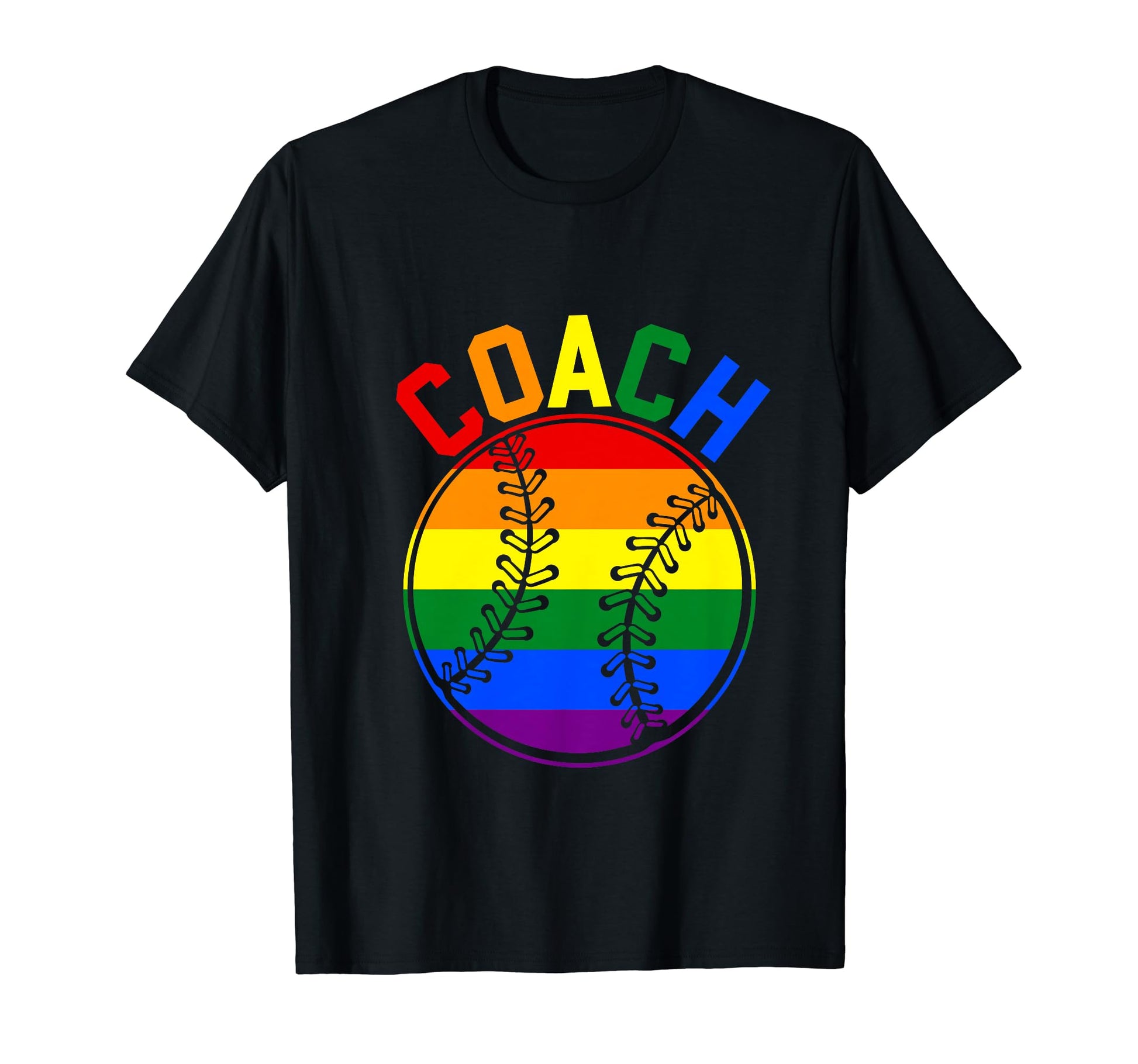 Coach Rainbow Baseball Coach Sport T-Shirt - Aesthetic Graphic Unisex - T-Shirt, Sweatshirt, Hoodie