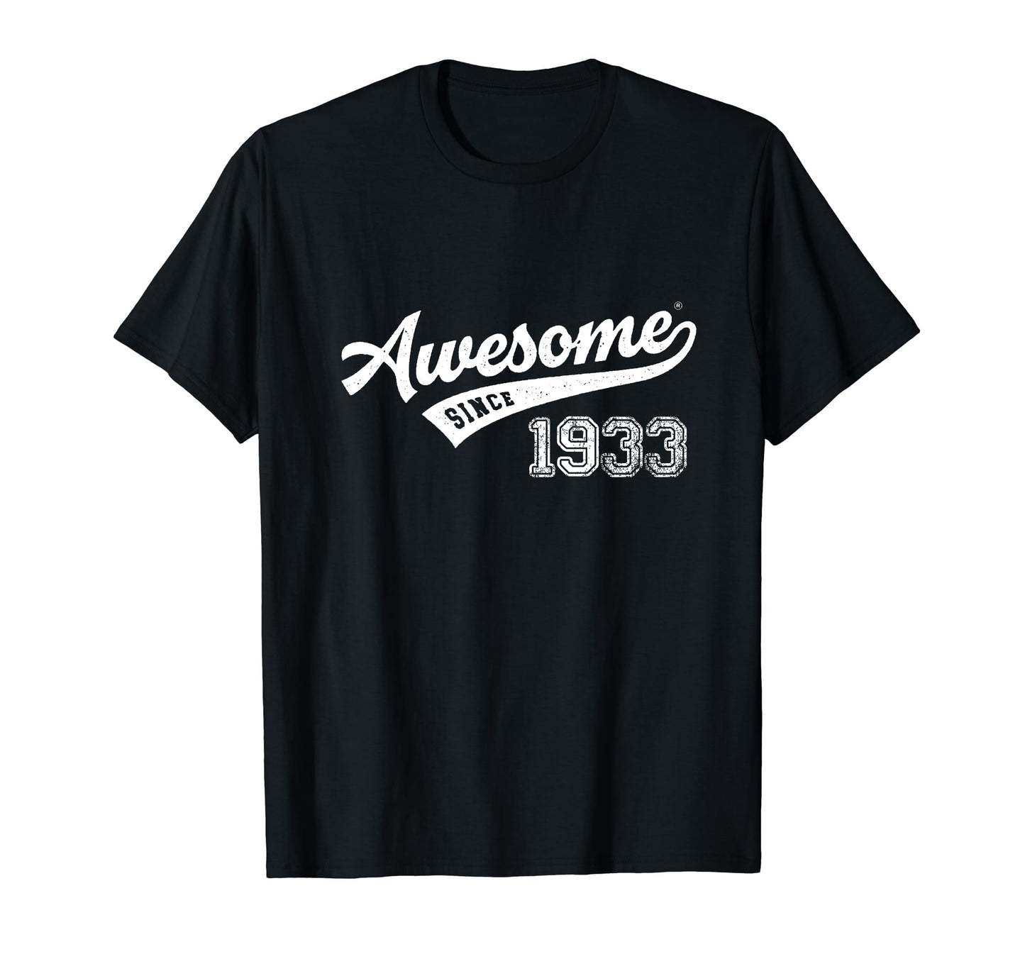 Awesome Since 1933 Old School Baseball T-Shirt - Trendy Graphic for Adults - T-Shirt, Sweatshirt, Hoodie