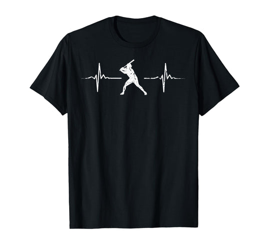 Baseball Heartbeat Sports Lovers T-Shirt - Casual Everyday Wear Men Women - T-Shirt, Sweatshirt, Hoodie