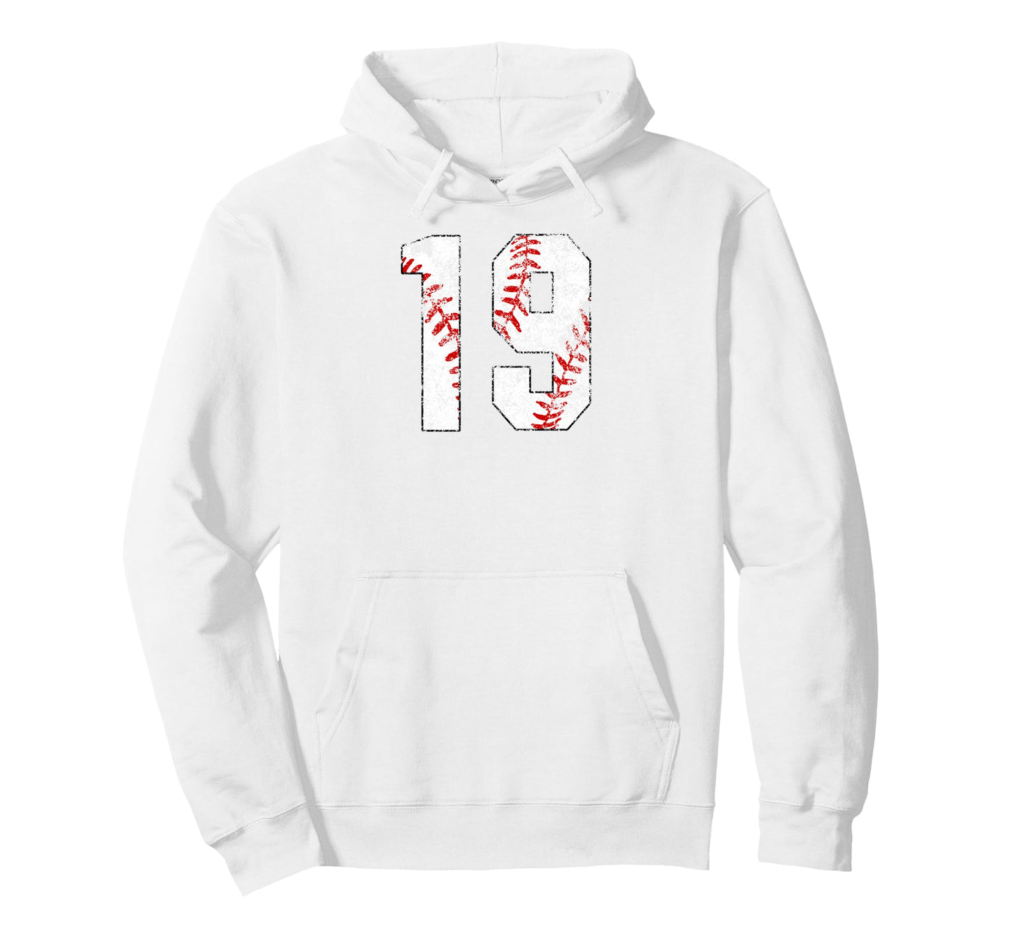 Distressed Baseball Number 19 Jersey Hoodie - Aesthetic Graphic for Adults - T-Shirt, Sweatshirt, Hoodie