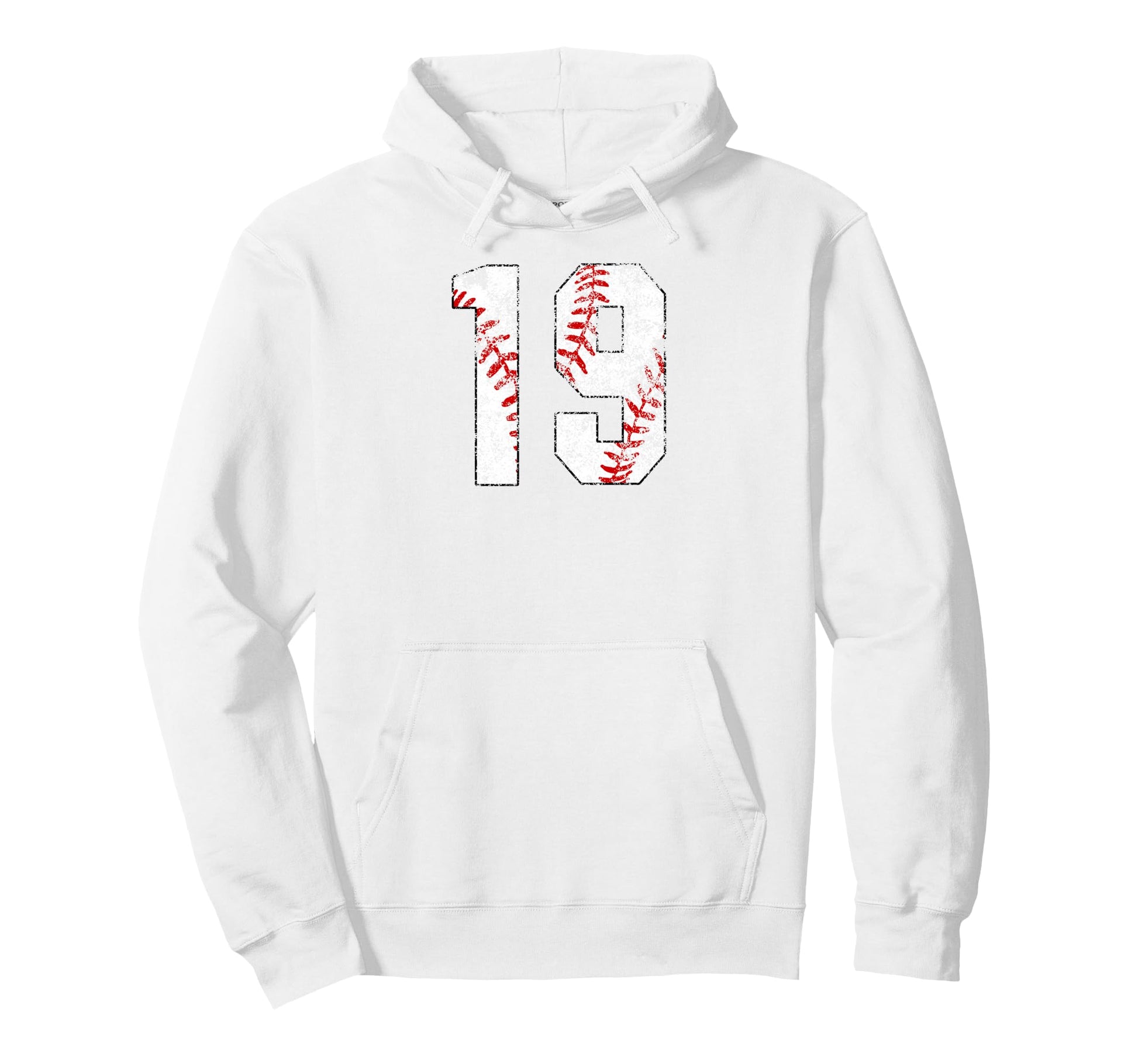 Distressed Baseball Number 19 Jersey Hoodie - Aesthetic Graphic for Adults - T-Shirt, Sweatshirt, Hoodie