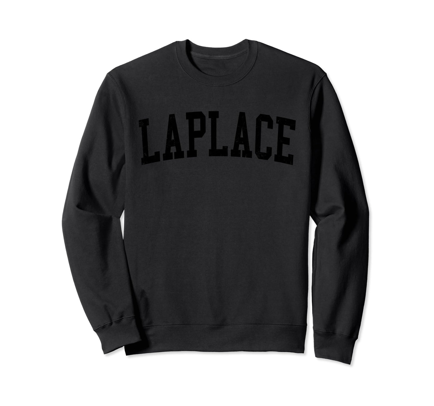 Laplace La Distressed Black Sweatshirt - Casual Everyday Wear Men Women - T-Shirt, Sweatshirt, Hoodie