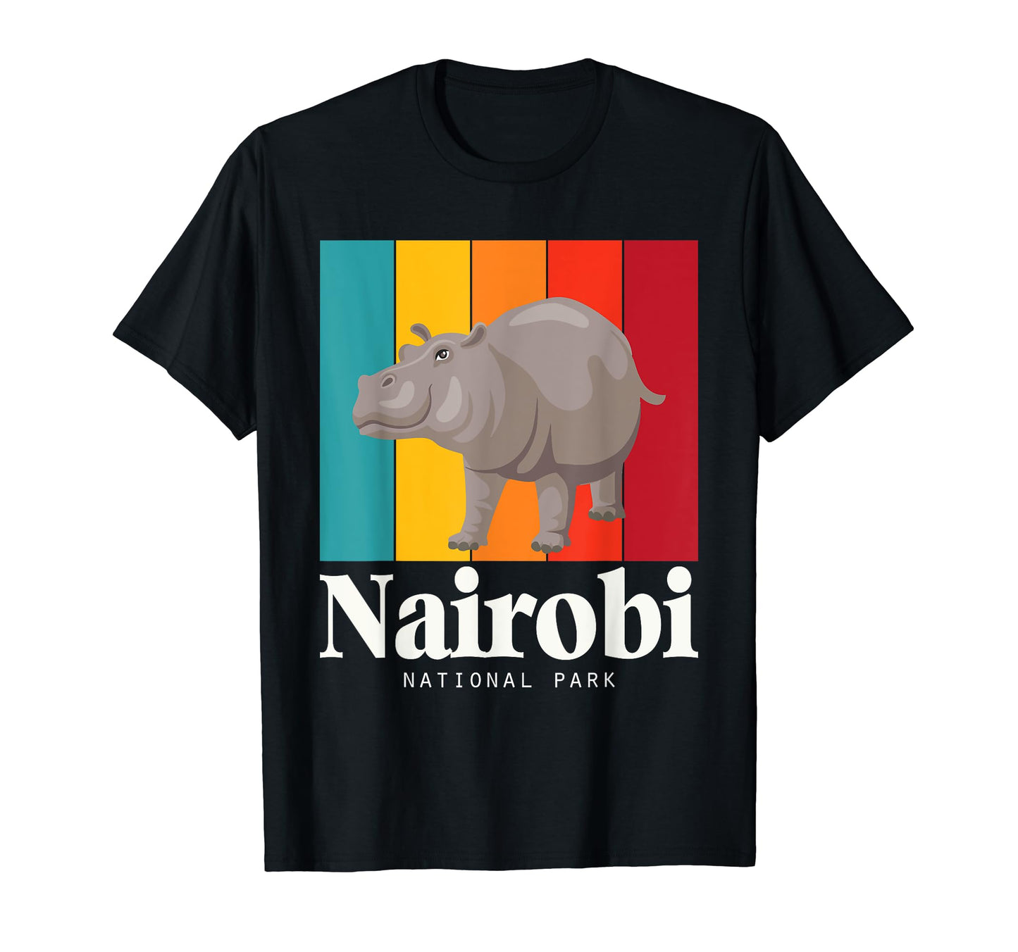 Hippo Nairobi National Park Africa T-Shirt - Custom Art Print Men Women - T-Shirt, Sweatshirt, Hoodie