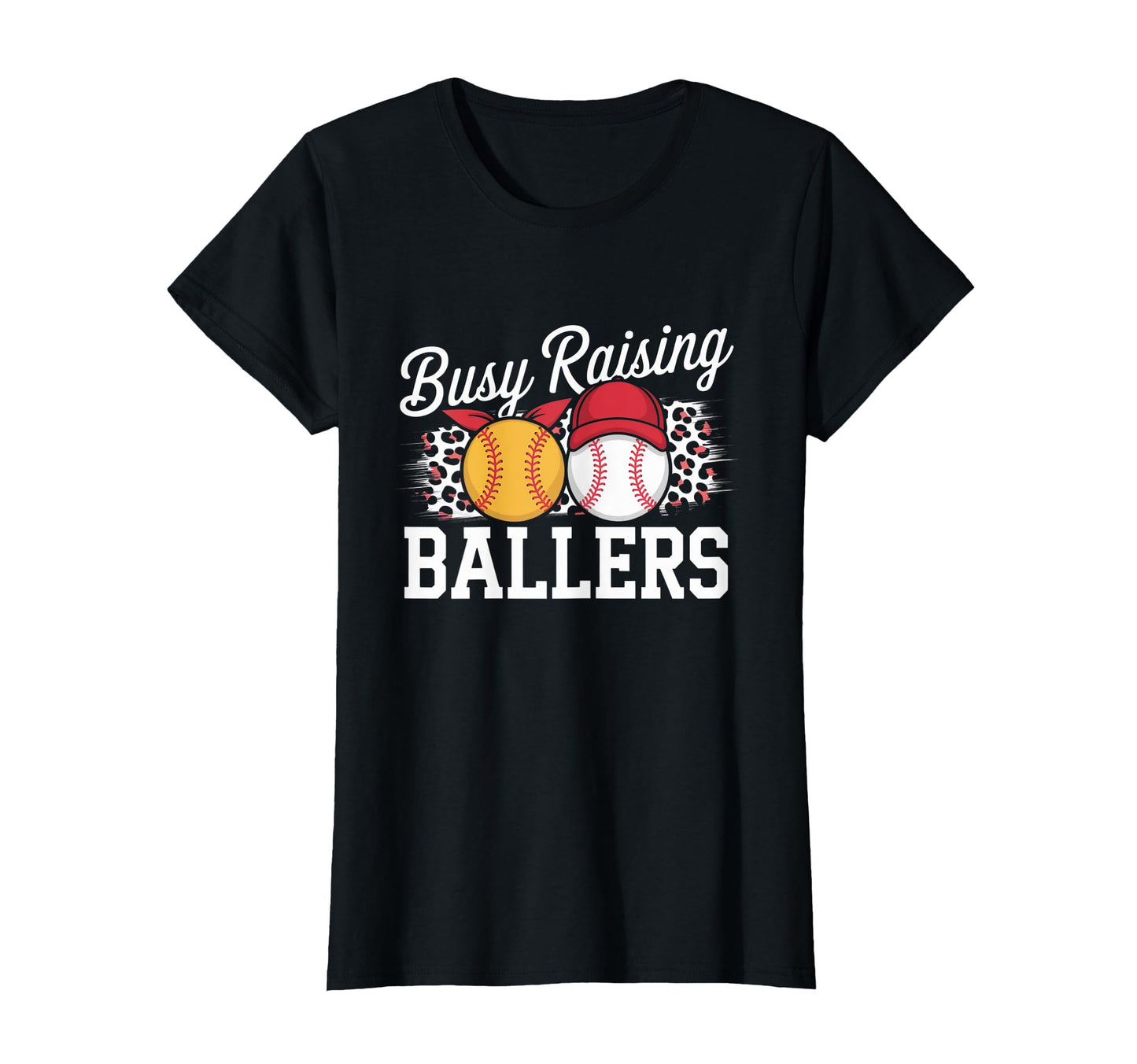 Busy Raising Ballers Leopard Baseball T-Shirt - Graphic Print Men Women - T-Shirt, Sweatshirt, Hoodie