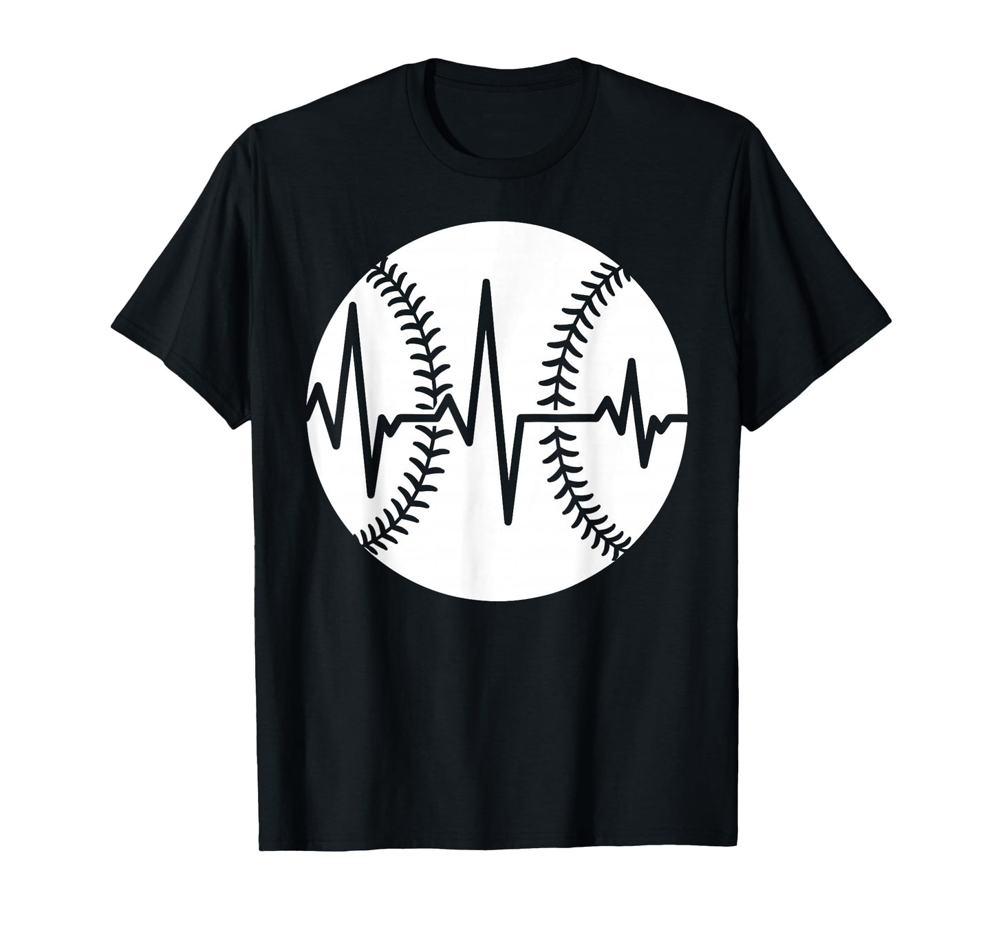 Distressed Baseball Heartbeat T-Shirt - Minimalist Print Men Women - T-Shirt, Sweatshirt, Hoodie
