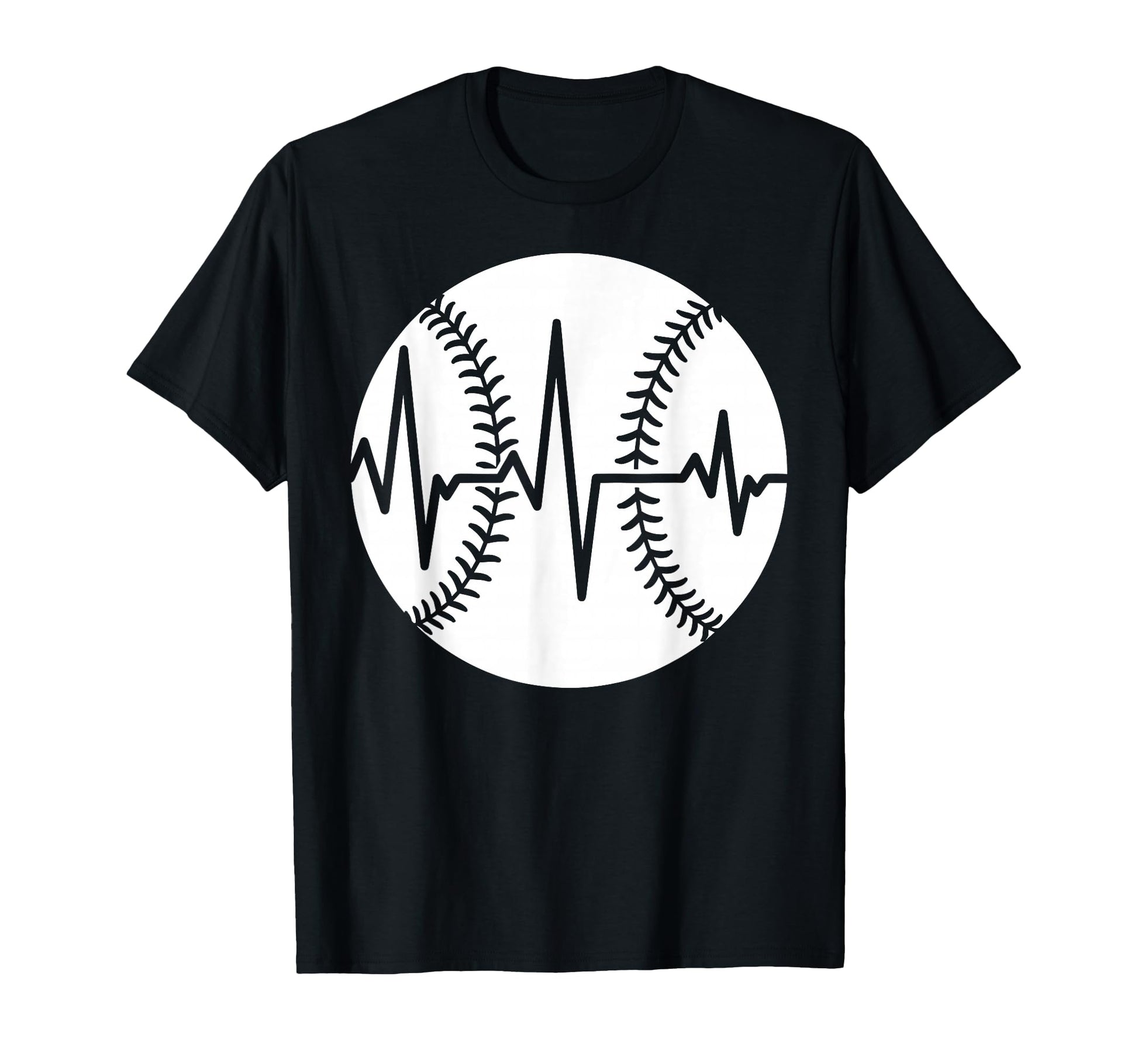 Distressed Baseball Heartbeat T-Shirt - Minimalist Print Men Women - T-Shirt, Sweatshirt, Hoodie
