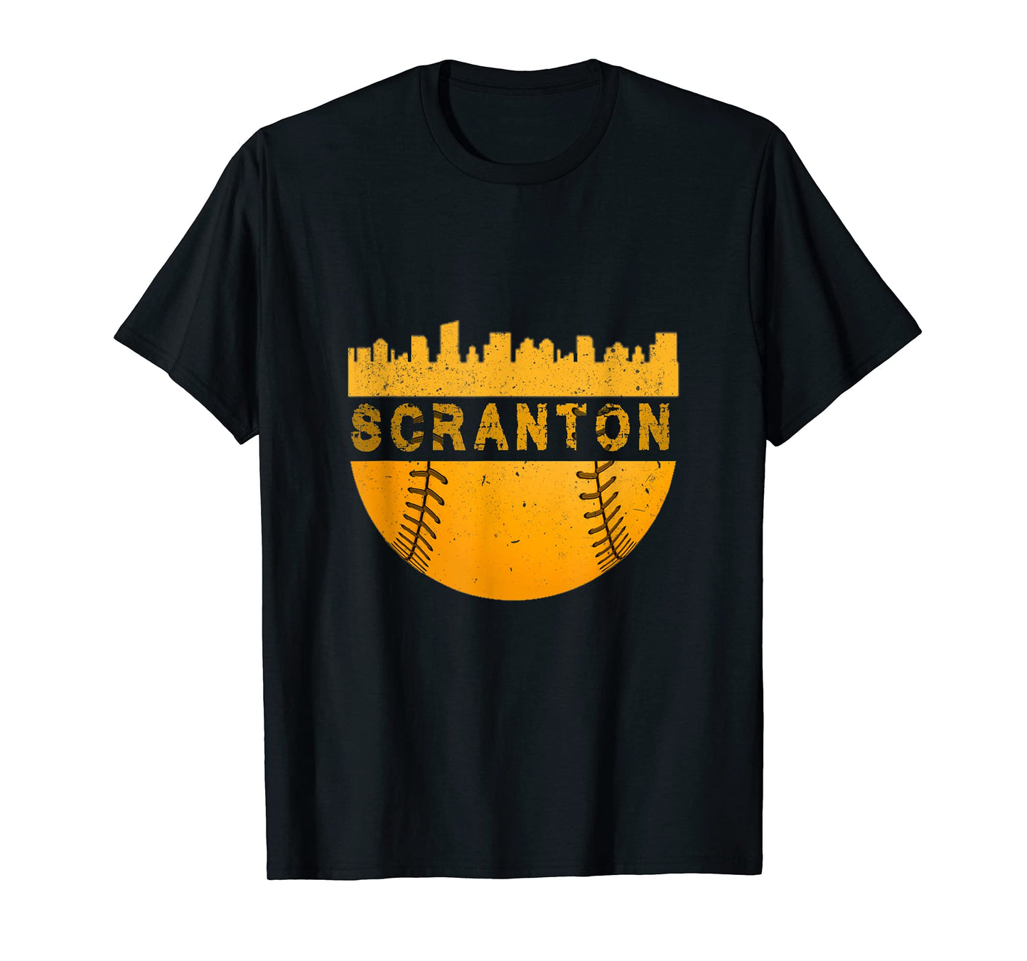 Scranton Baseball Cityscape Distressed T-Shirt - Minimalist Print Unisex - T-Shirt, Sweatshirt, Hoodie