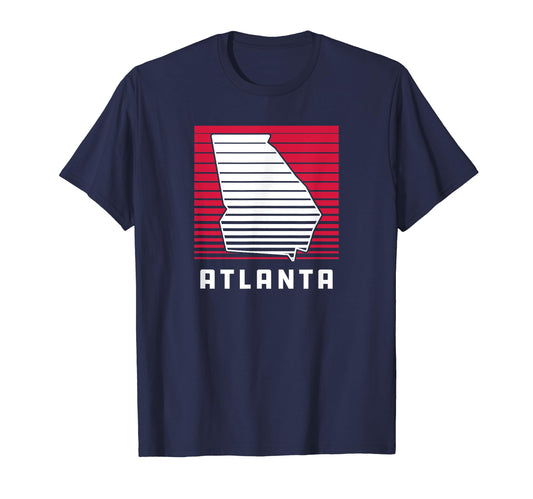 Atlanta Georgia Groove Gradient Stripes T-Shirt - Trendy Graphic Unisex - T-Shirt, Sweatshirt, Hoodie