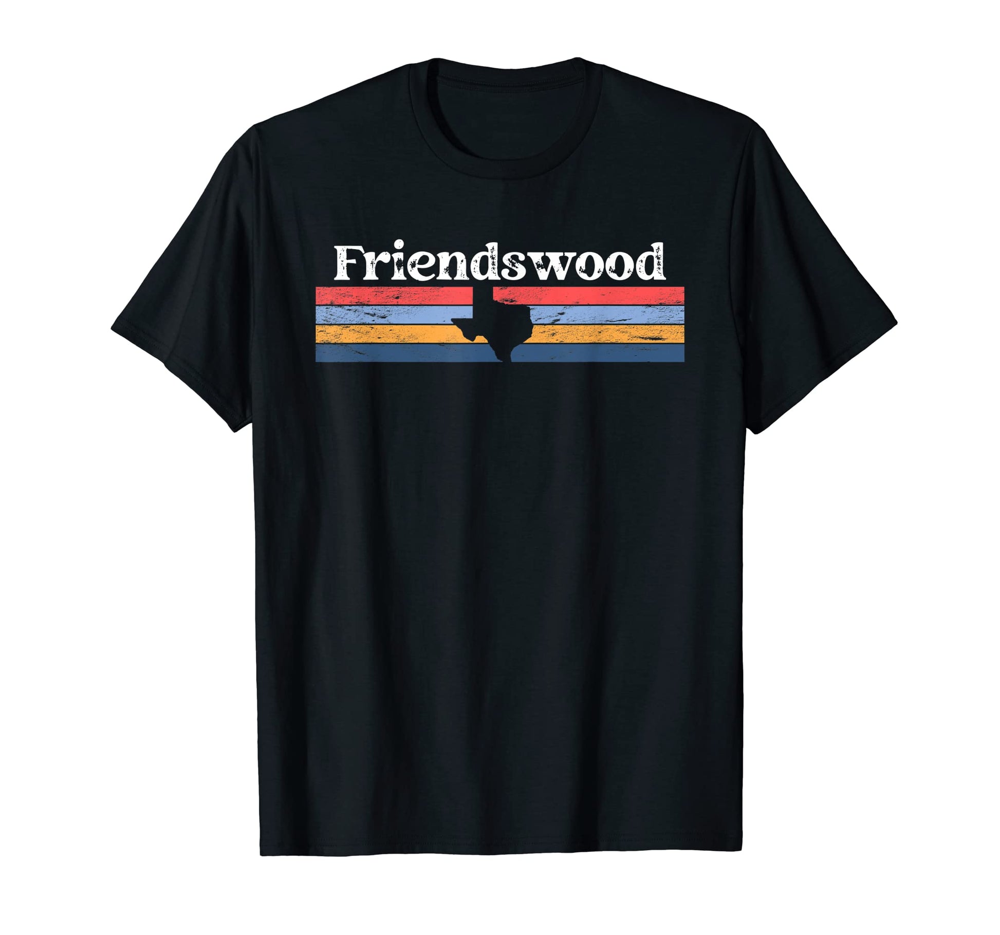 Friendswood Texas Tx Stripes State 70S T-Shirt - Unique Graphic Unisex - T-Shirt, Sweatshirt, Hoodie