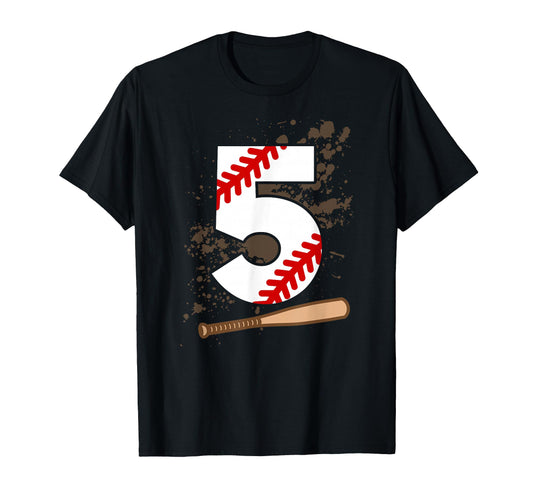 5Th Birthday Baseball 5 Years Old T-Shirt - Graphic Print Men Women - T-Shirt, Sweatshirt, Hoodie