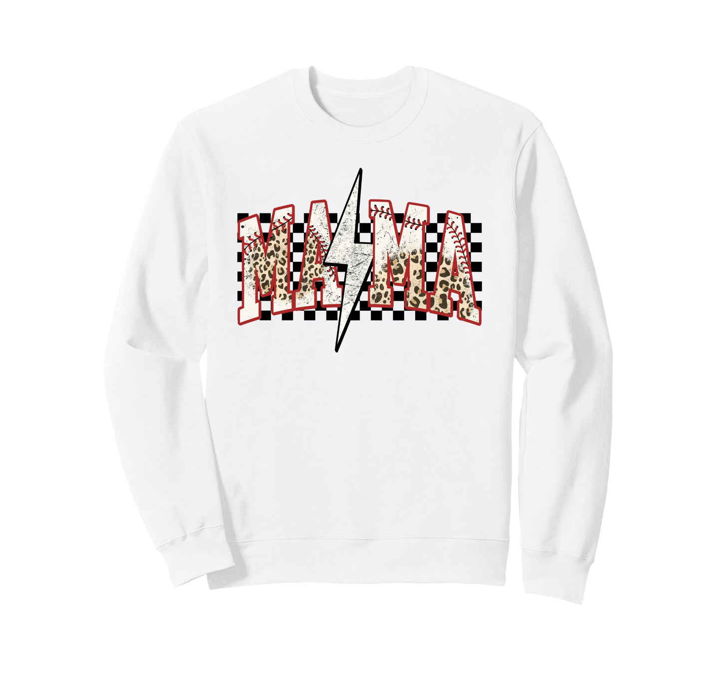 Baseball Mama Lightning Bolt Sweatshirt - Streetwear Style for Adults - T-Shirt, Sweatshirt, Hoodie