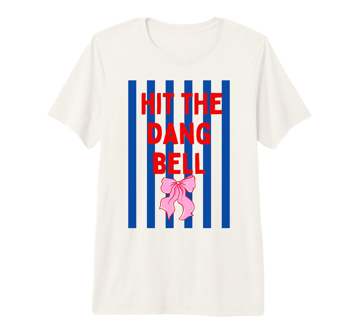 Striped Baseball Hit Dang Ball Bow T-Shirt - Minimalist Print Men Women - T-Shirt, Sweatshirt, Hoodie