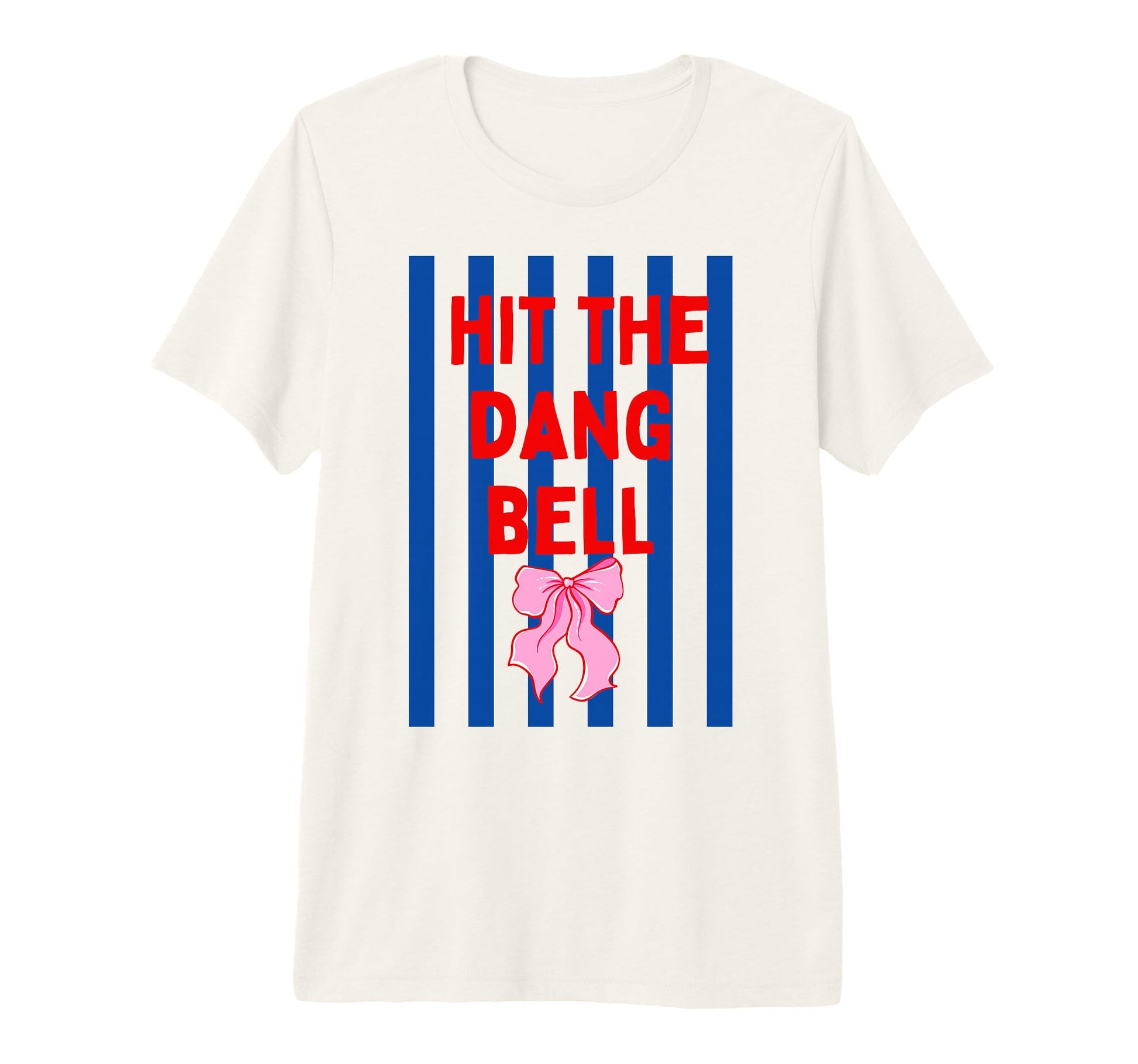 Striped Baseball Hit Dang Ball Bow T-Shirt - Minimalist Print Men Women - T-Shirt, Sweatshirt, Hoodie